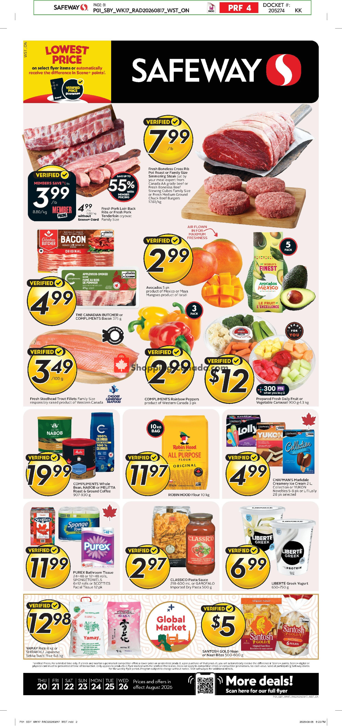 Safeway flyer from Thursday August 20, 2026 to Wednesday August 26, 2026 - page 1
