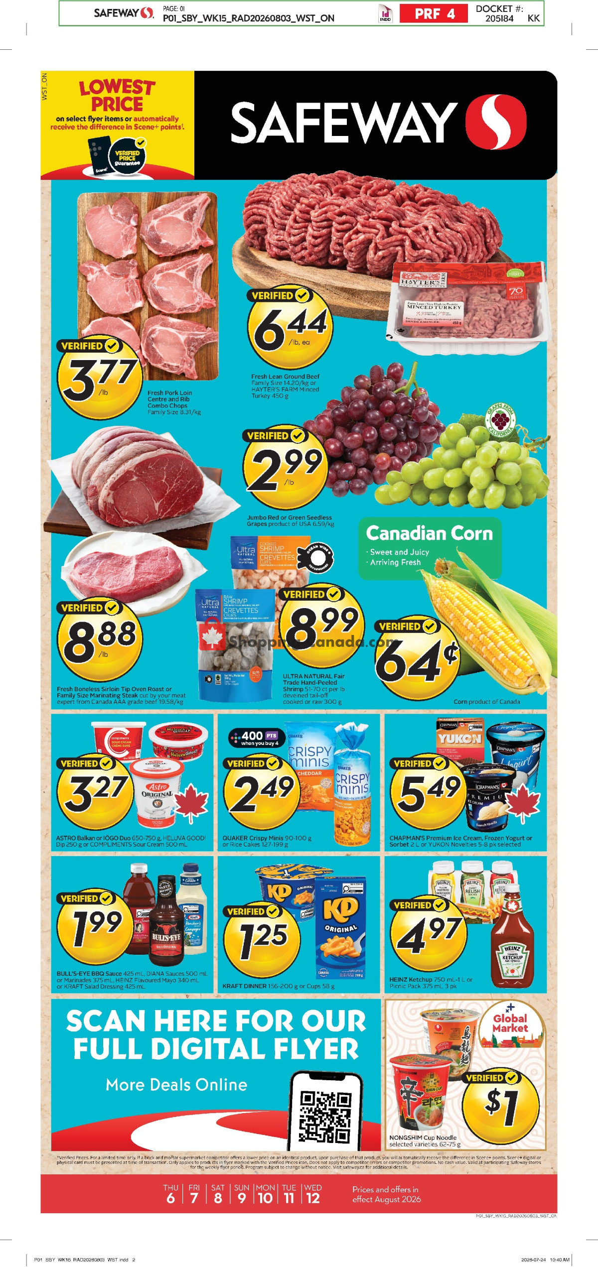 First page of Safeway flyer - preview - from Thursday August 6, 2026 to Wednesday August 12, 2026