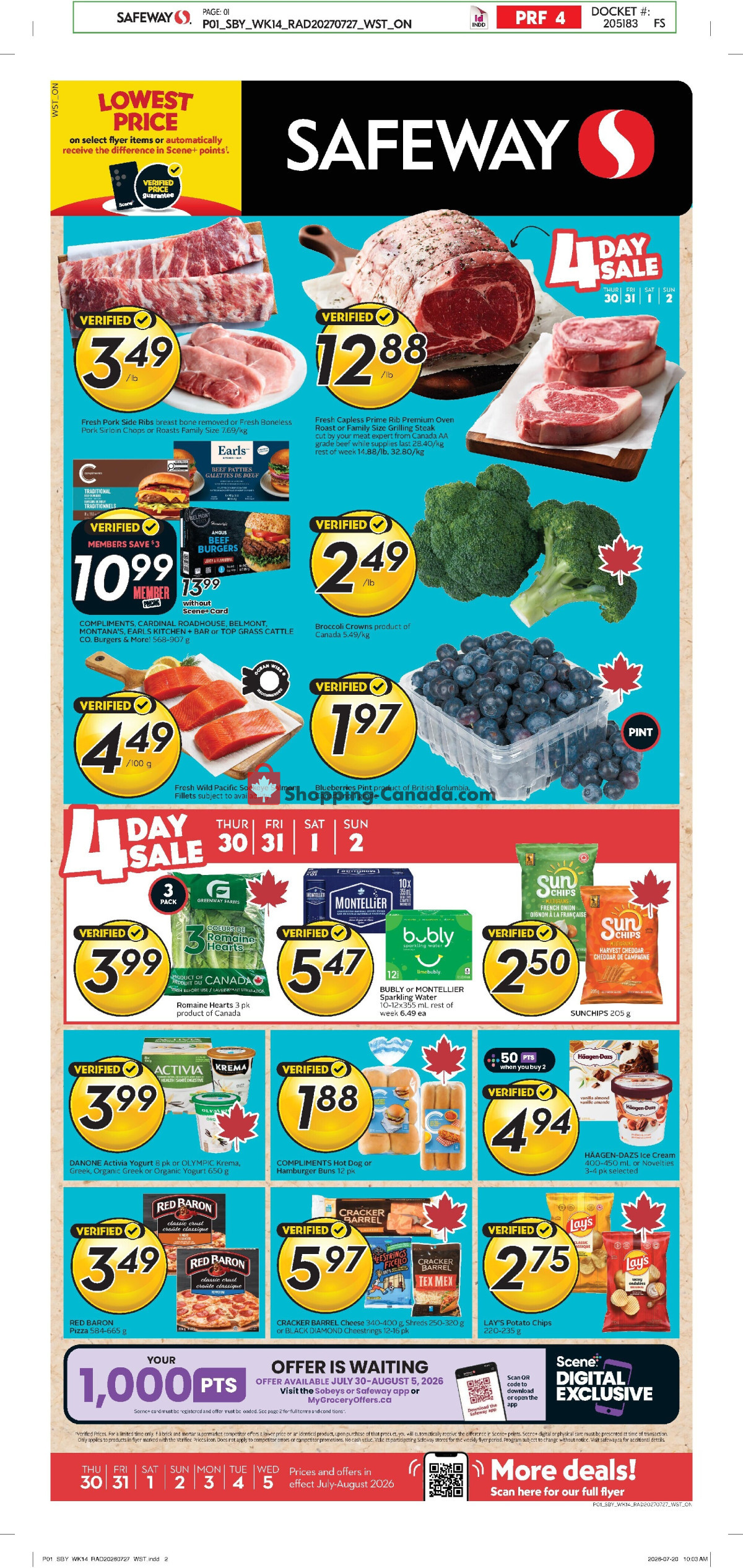 Safeway flyer from Thursday July 30, 2026 to Wednesday August 5, 2026 - page 1