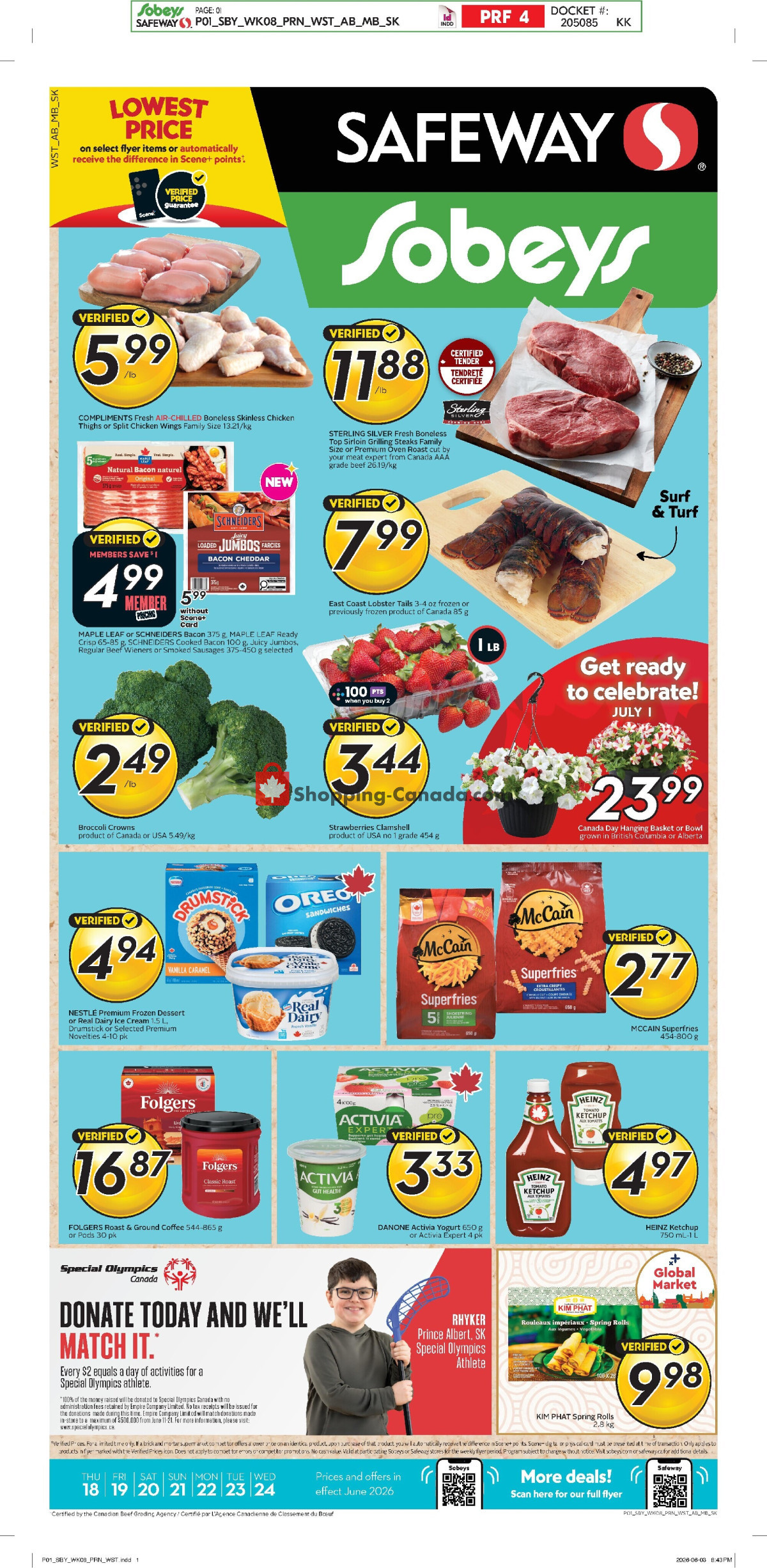 Safeway flyer from Thursday June 18, 2026 to Wednesday June 24, 2026 - page 1