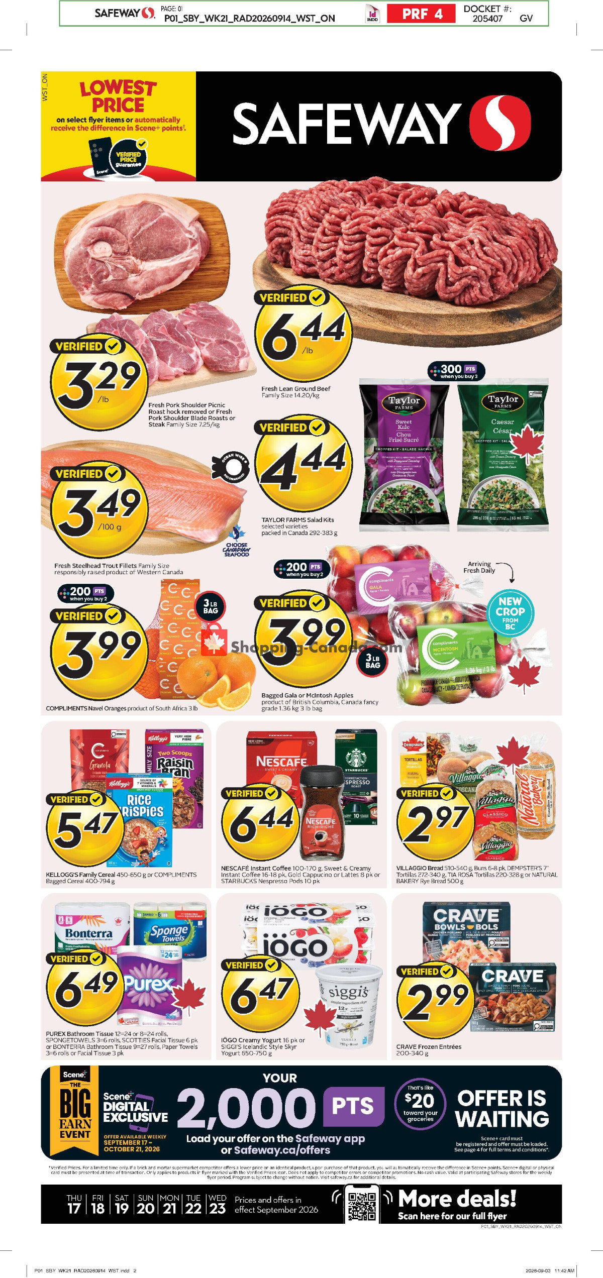 Safeway flyer from Thursday September 17, 2026 to Wednesday September 23, 2026 - page 1