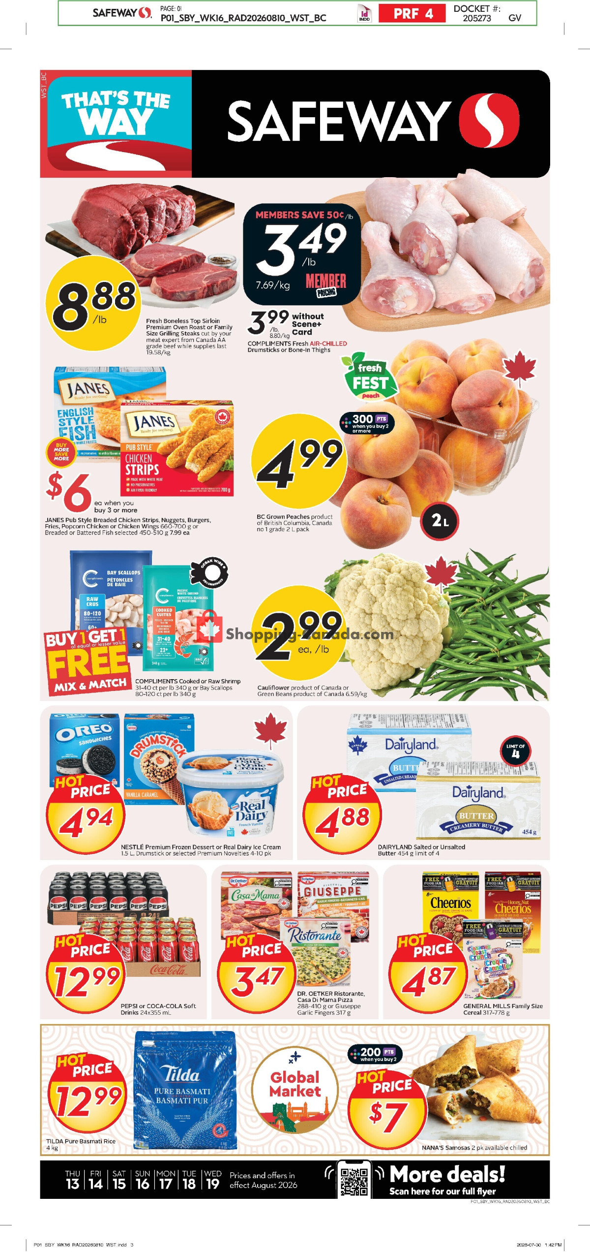 Safeway flyer from Thursday August 13, 2026 to Wednesday August 19, 2026 - page 1