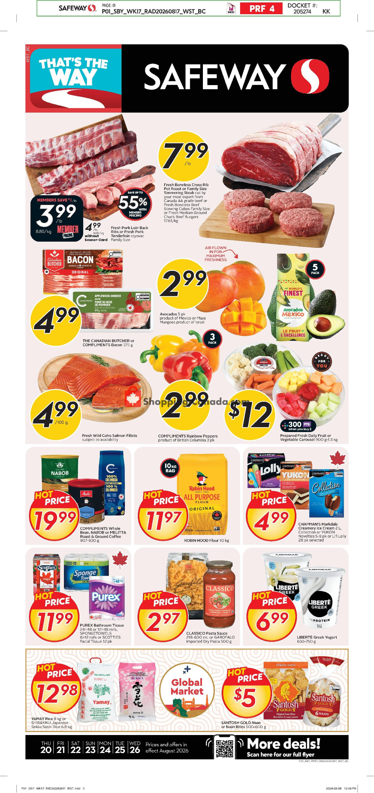 Safeway flyer from Thursday August 20, 2026 to Wednesday August 26, 2026 - page 1