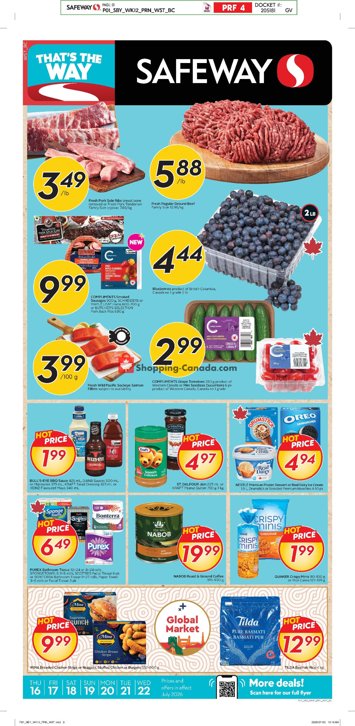 Safeway flyer from Thursday July 16, 2026 to Wednesday July 22, 2026 - page 1