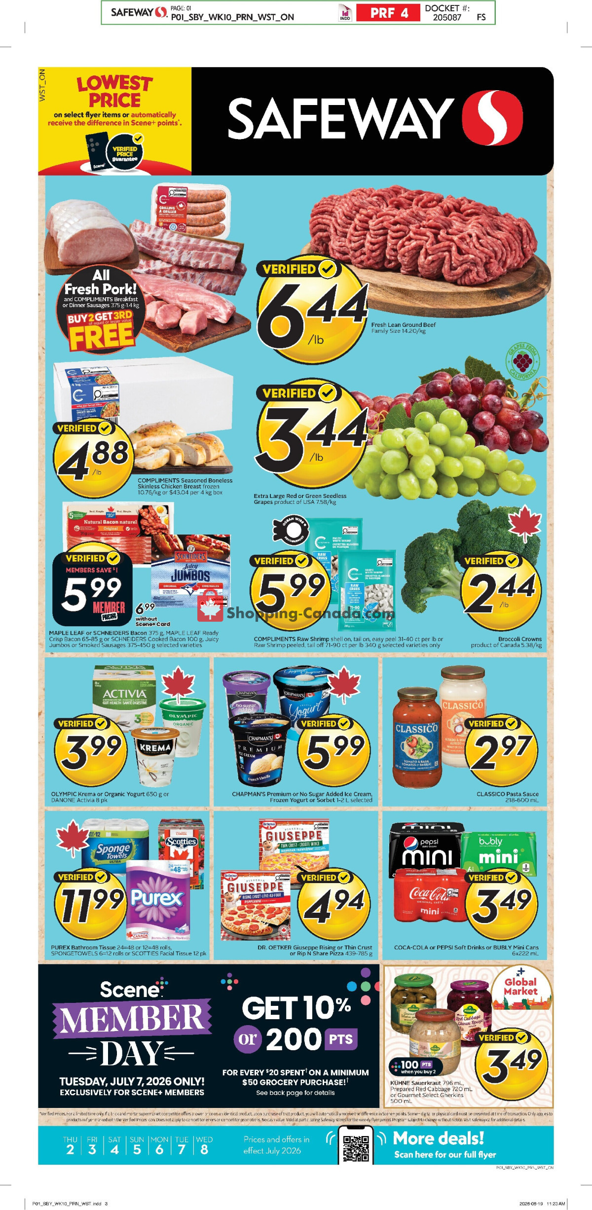 Safeway flyer from Thursday July 2, 2026 to Wednesday July 8, 2026 - page 1