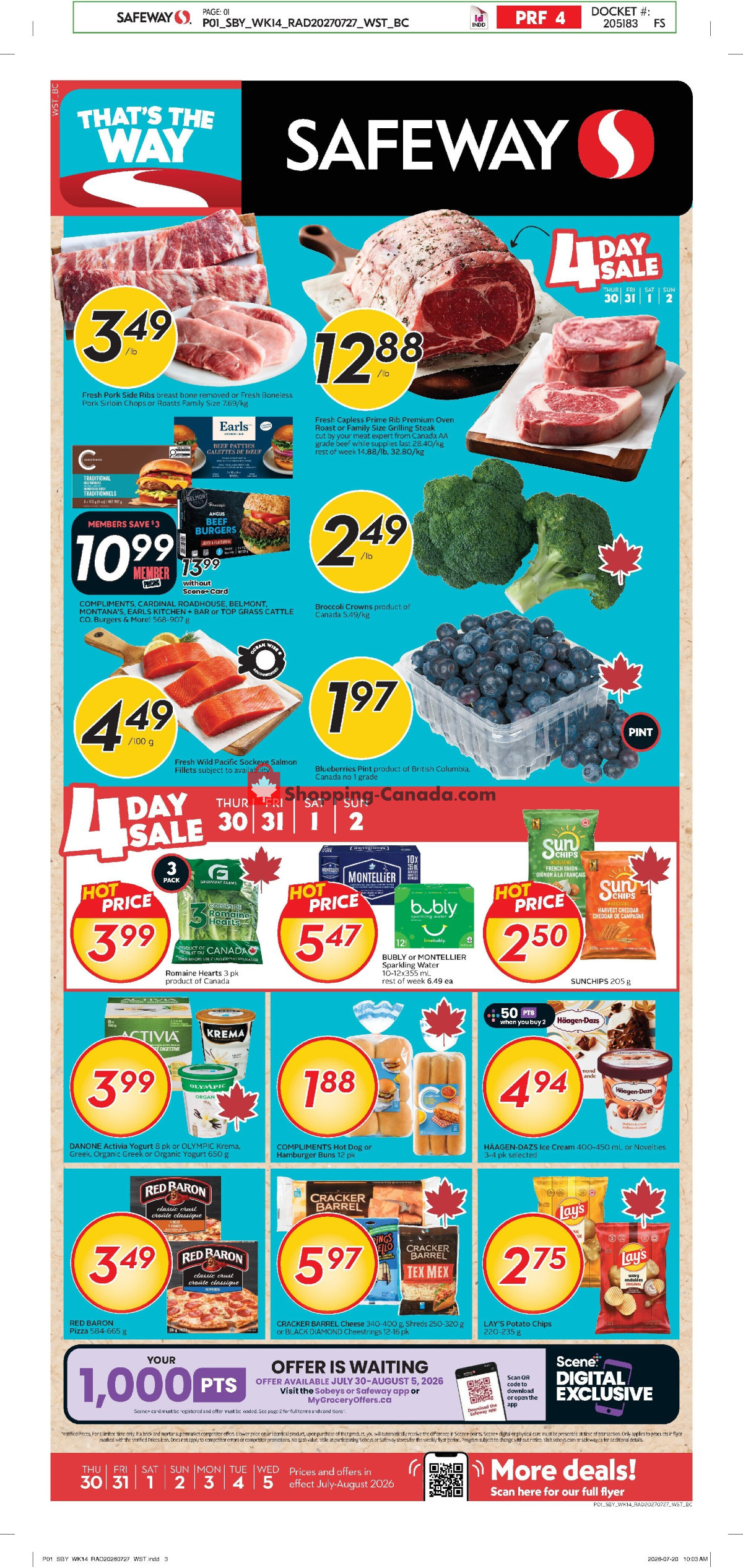 Safeway flyer from Thursday July 30, 2026 to Wednesday August 5, 2026 - page 1