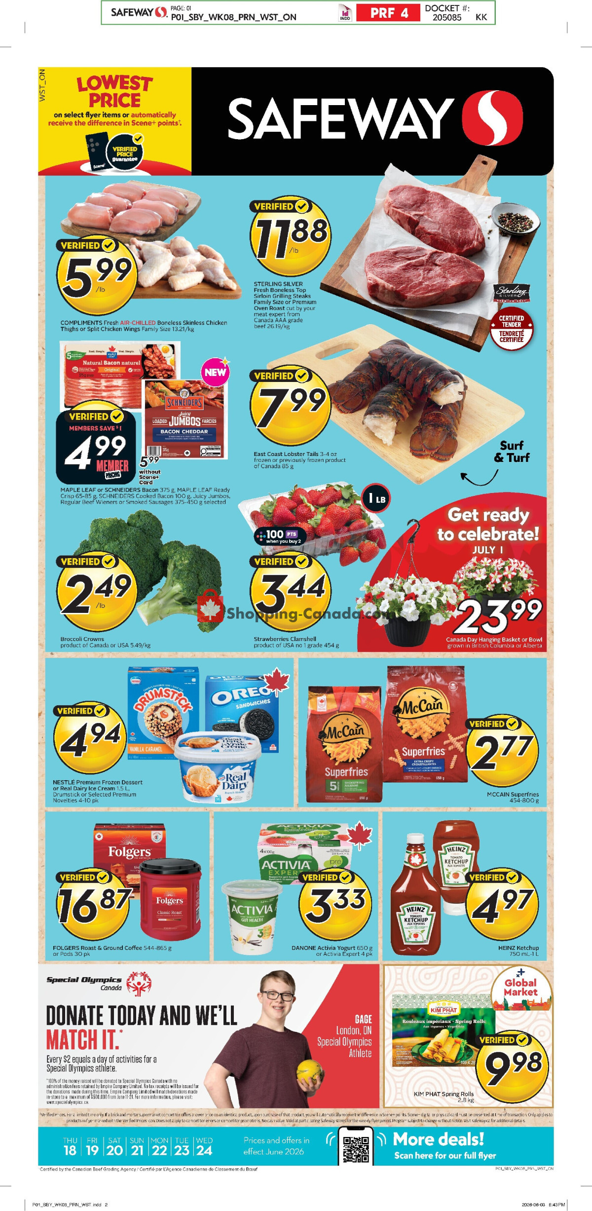 Safeway flyer from Thursday June 18, 2026 to Wednesday June 24, 2026 - page 1