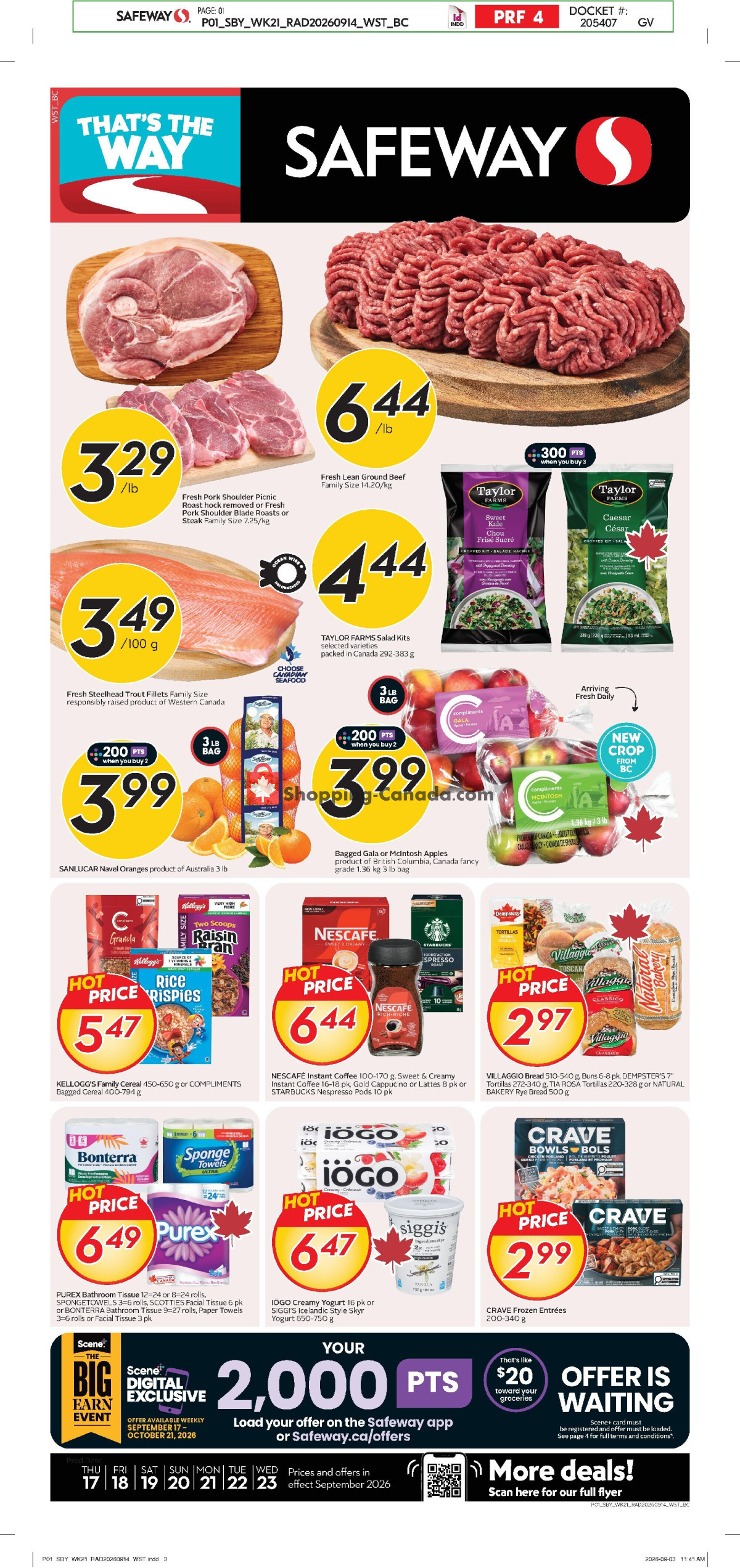 Safeway flyer from Thursday September 17, 2026 to Wednesday September 23, 2026 - page 1
