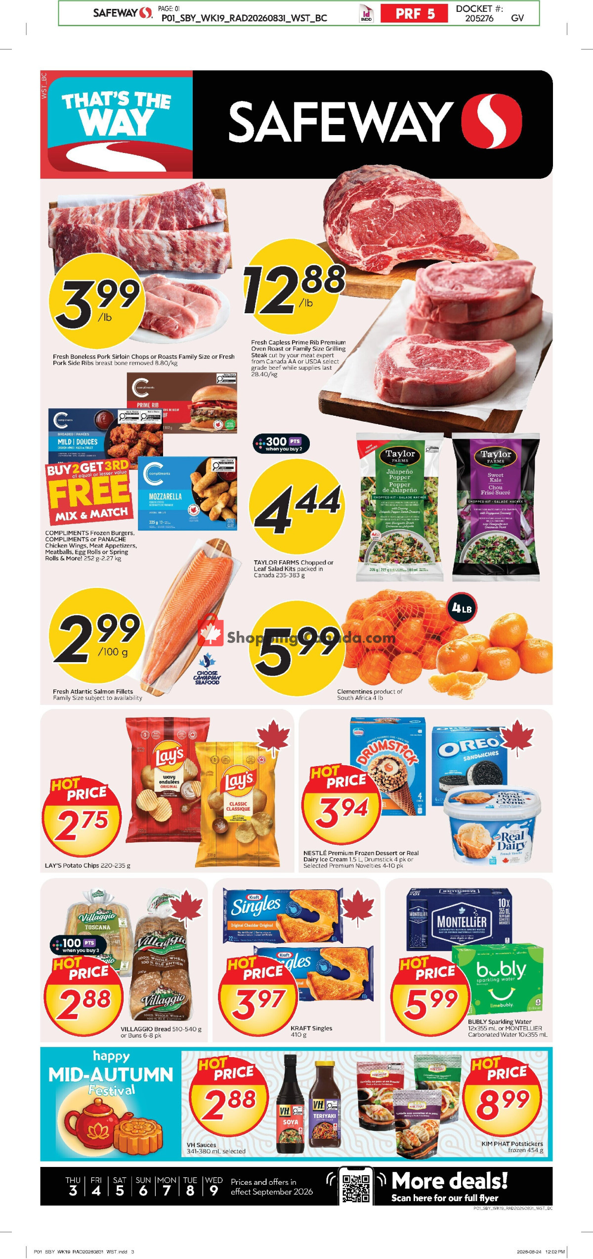 Safeway flyer from Thursday September 3, 2026 to Wednesday September 9, 2026 - page 1