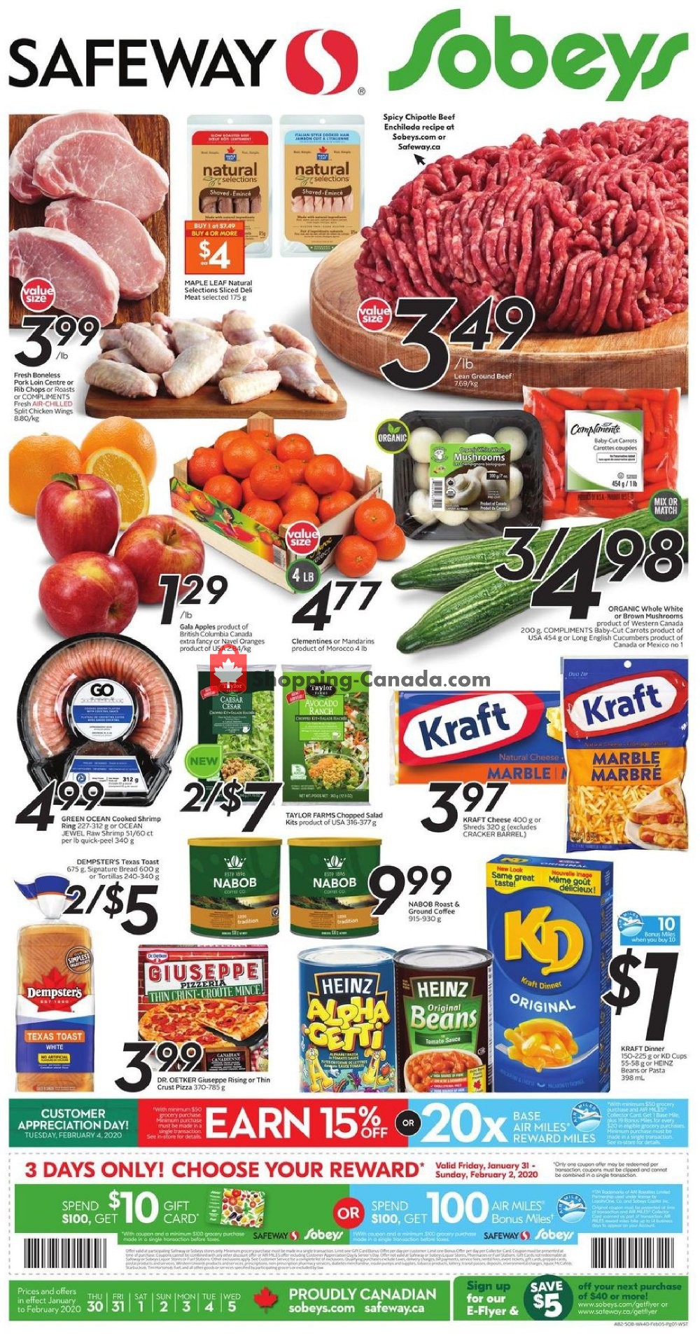 Safeway flyer from Thursday January 30, 2020 to Wednesday February 5, 2020 - page 1