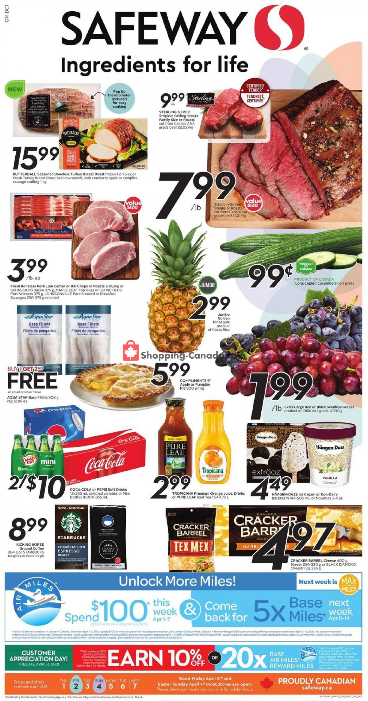 Safeway flyer from Thursday April 1, 2021 to Wednesday April 7, 2021 - page 1