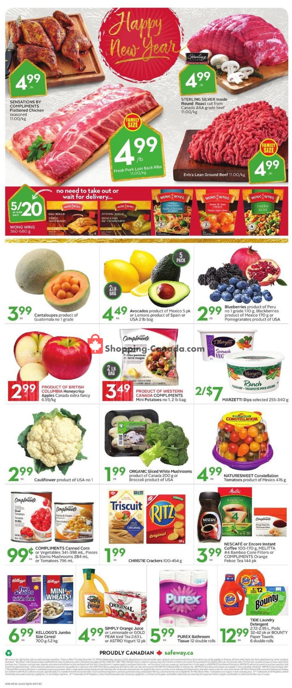 Safeway flyer from Thursday December 27, 2018 to Wednesday January 2, 2019 - page 2