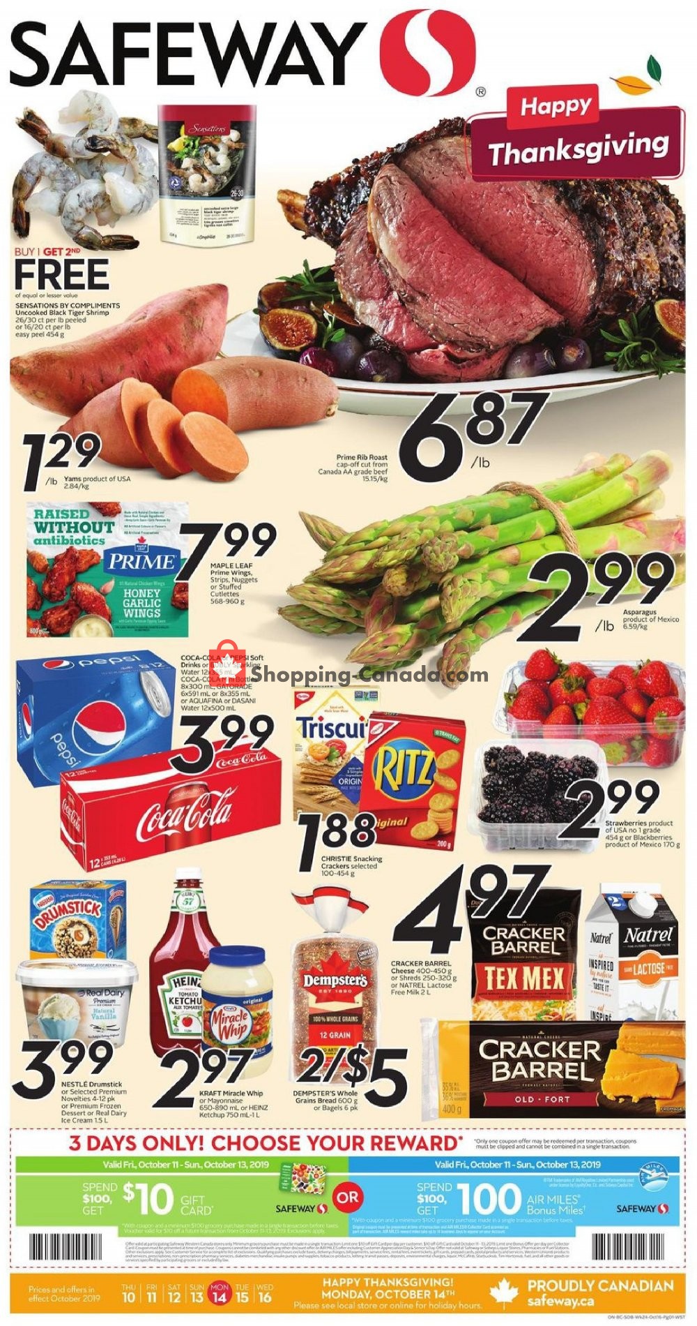 Safeway flyer from Thursday October 10, 2019 to Wednesday October 16, 2019 - page 1
