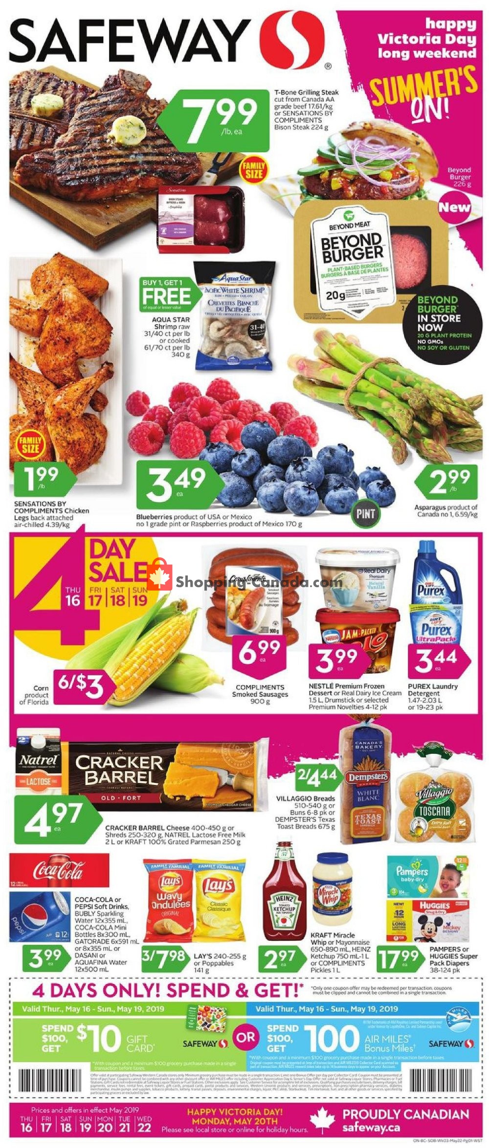 Safeway flyer from Thursday May 16, 2019 to Wednesday May 22, 2019 - page 1