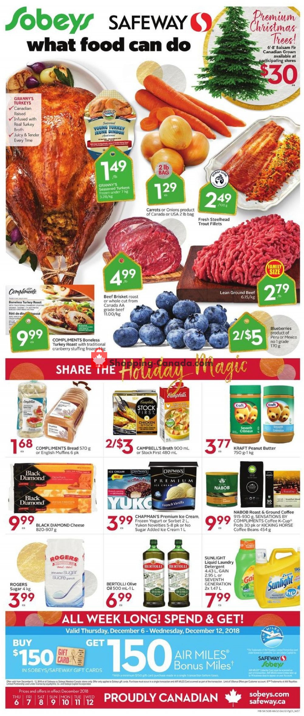 Safeway flyer from Thursday December 6, 2018 to Wednesday December 12, 2018 - page 1