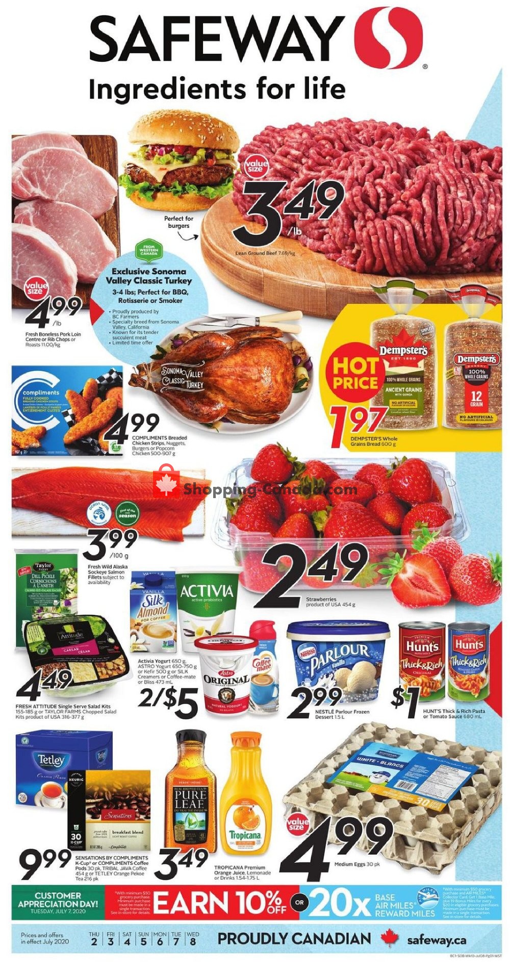 Safeway flyer from Thursday July 2, 2020 to Wednesday July 8, 2020 - page 1