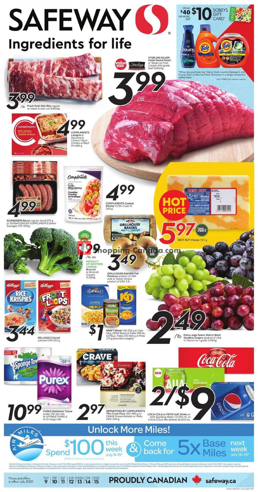 Safeway flyer from Thursday July 9, 2020 to Wednesday July 15, 2020 - page 1