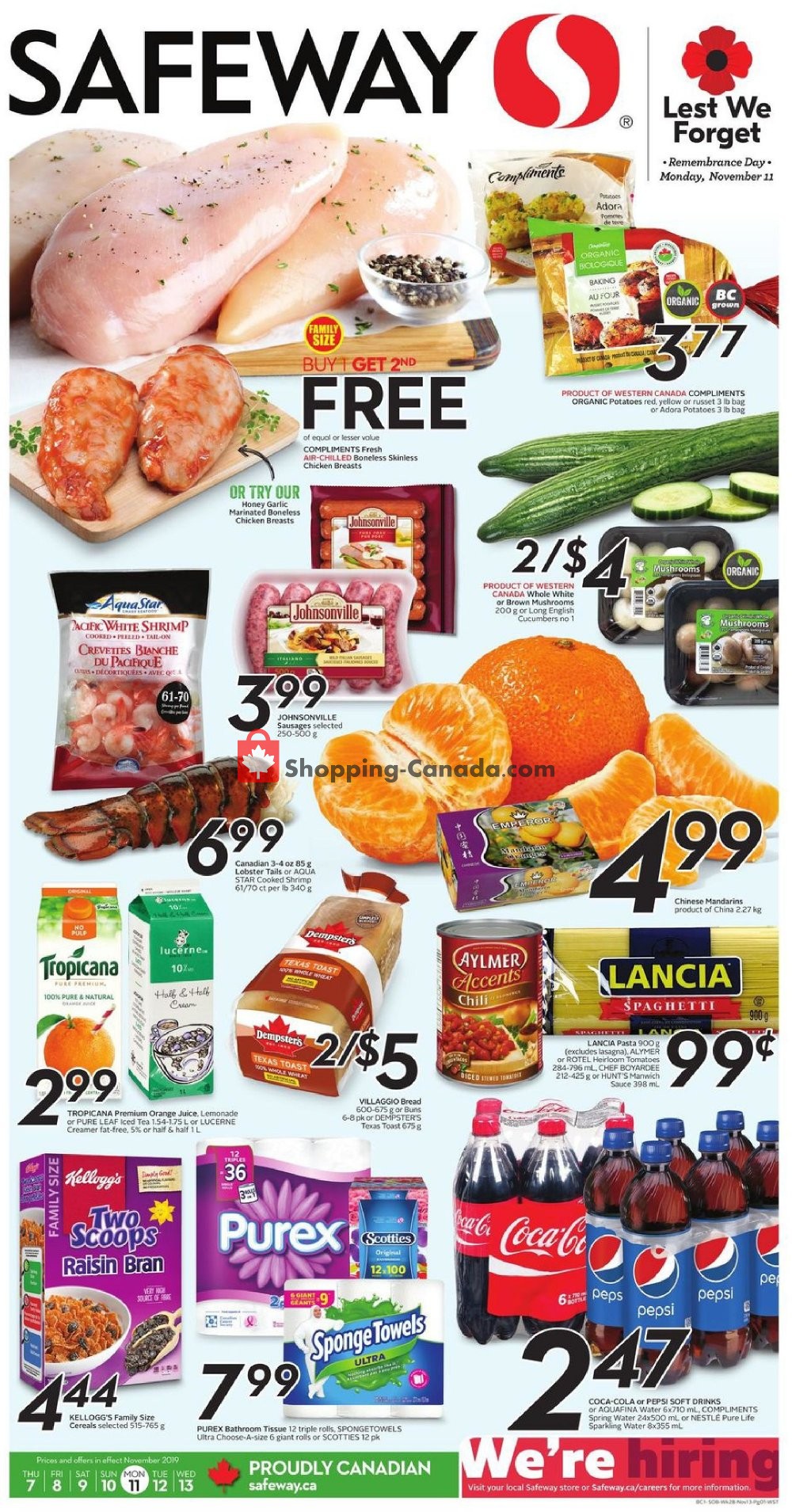Safeway flyer from Thursday November 7, 2019 to Wednesday November 13, 2019 - page 1