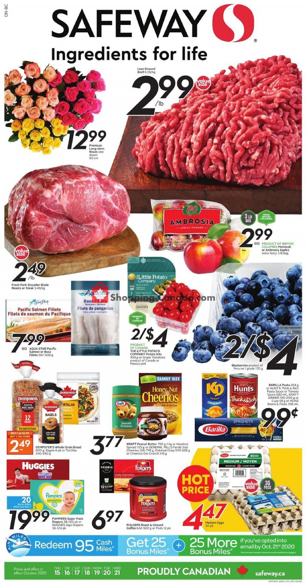 Safeway flyer from Thursday October 15, 2020 to Wednesday October 21, 2020 - page 1