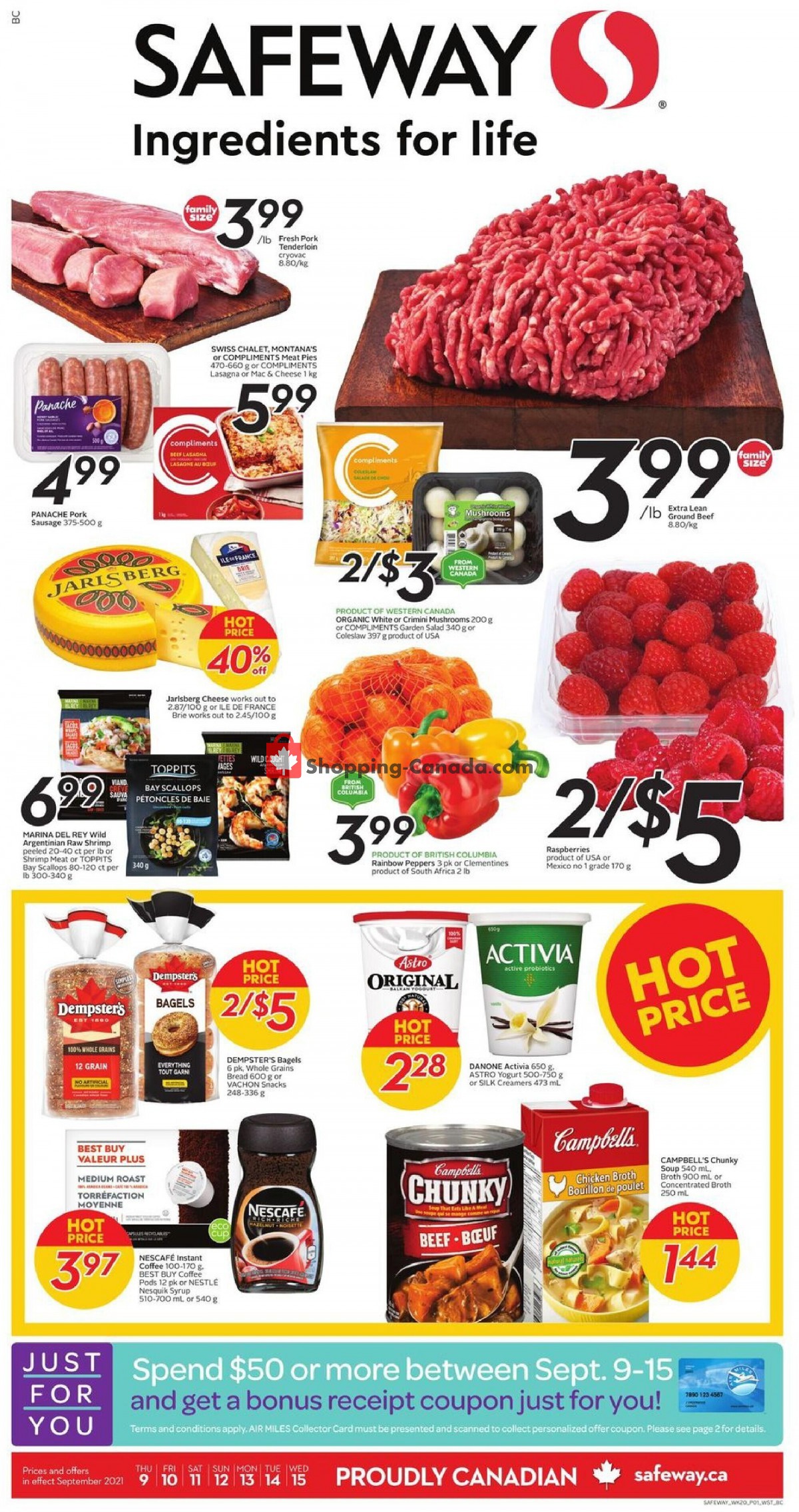 Safeway flyer from Thursday September 9, 2021 to Wednesday September 15, 2021 - page 1