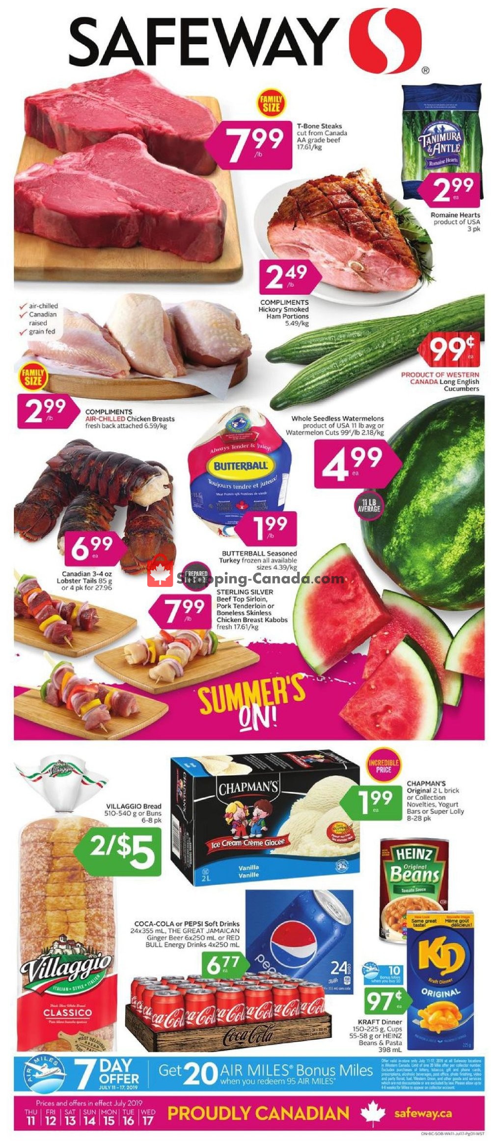 Safeway flyer from Thursday July 11, 2019 to Wednesday July 17, 2019 - page 1
