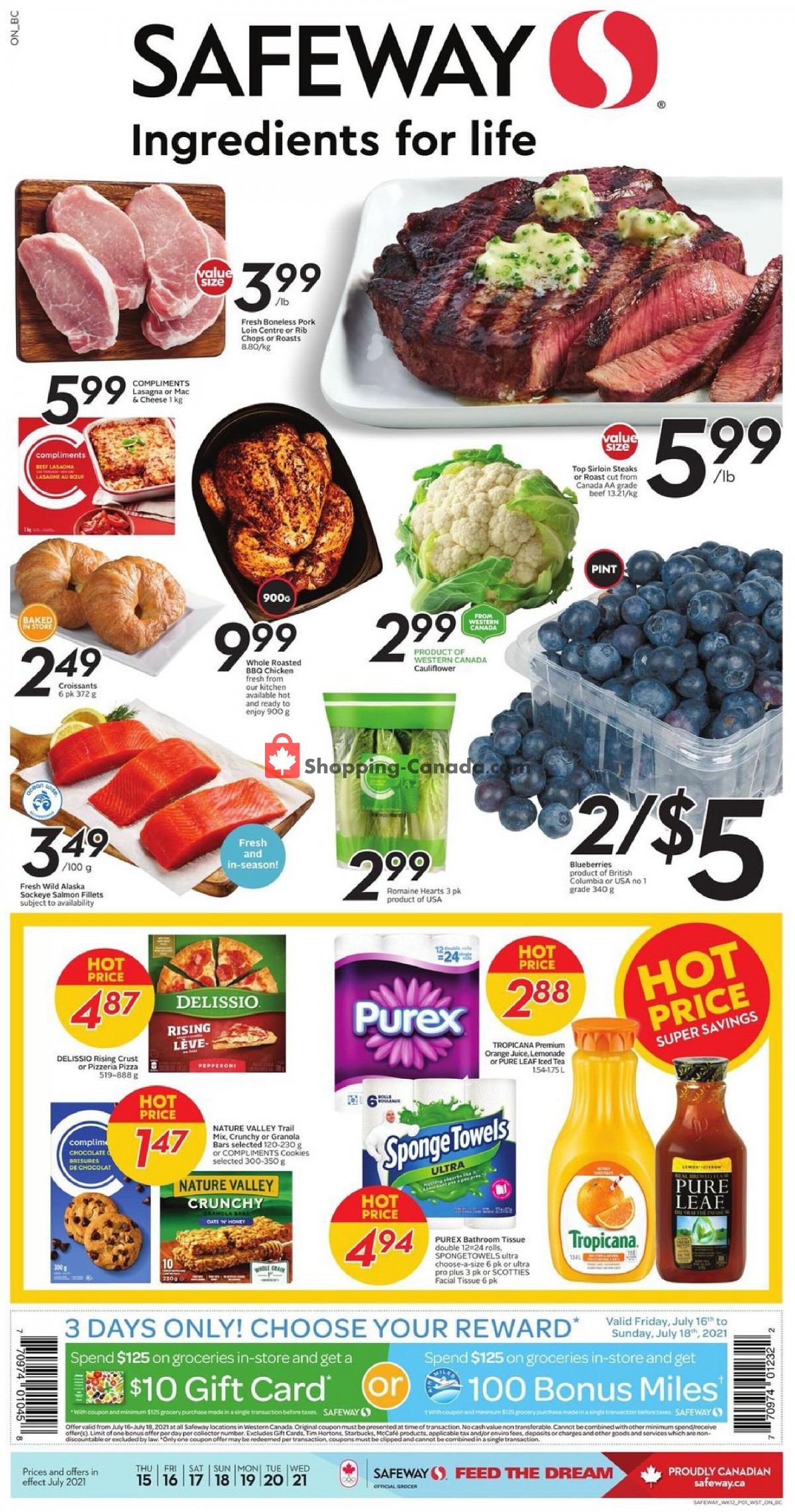 Safeway flyer from Thursday July 15, 2021 to Wednesday July 21, 2021 - page 1