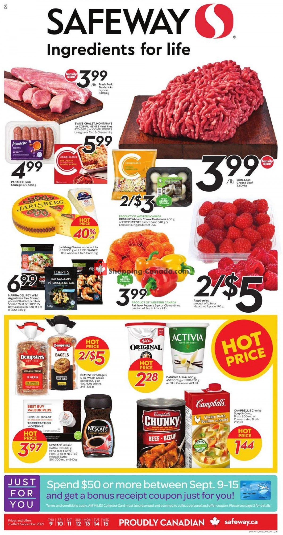 Safeway flyer from Thursday September 9, 2021 to Wednesday September 15, 2021 - page 1