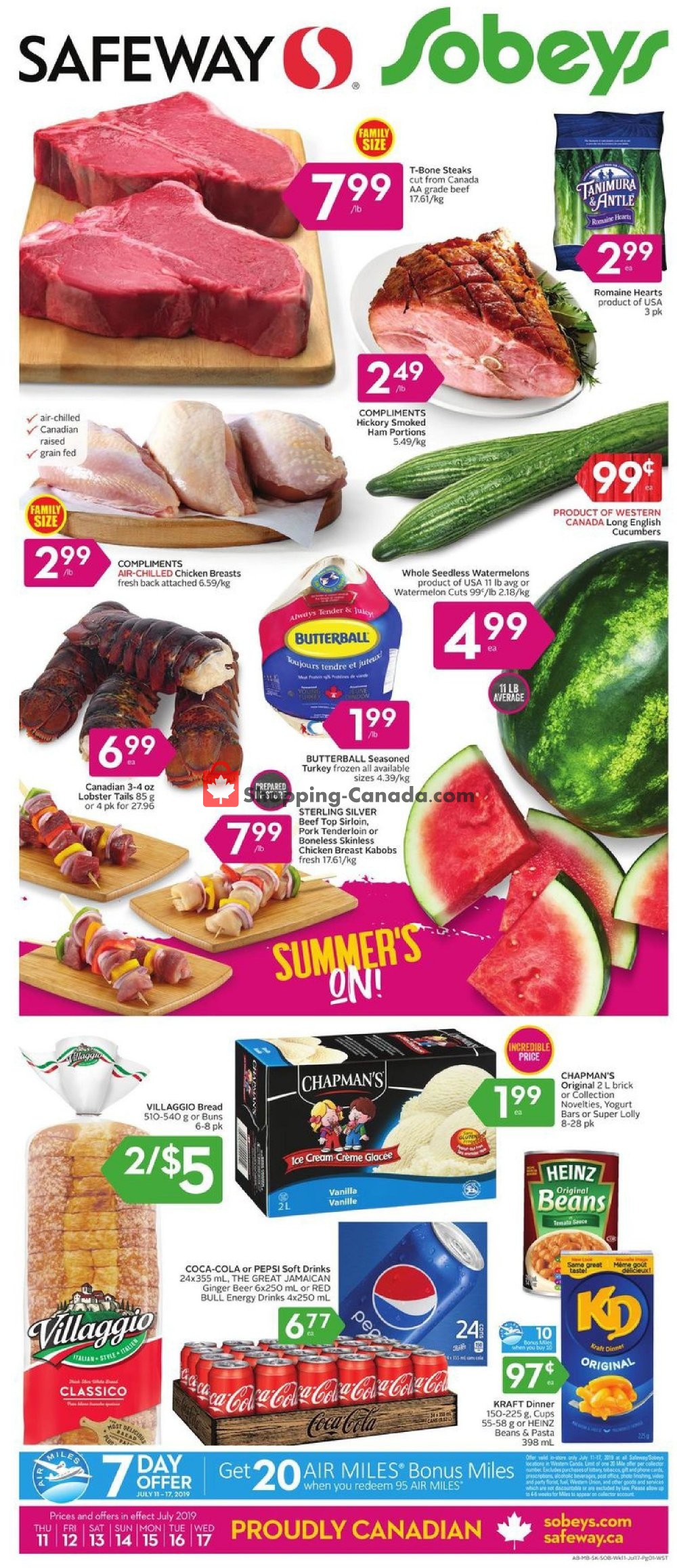 Safeway flyer from Thursday July 11, 2019 to Wednesday July 17, 2019 - page 1