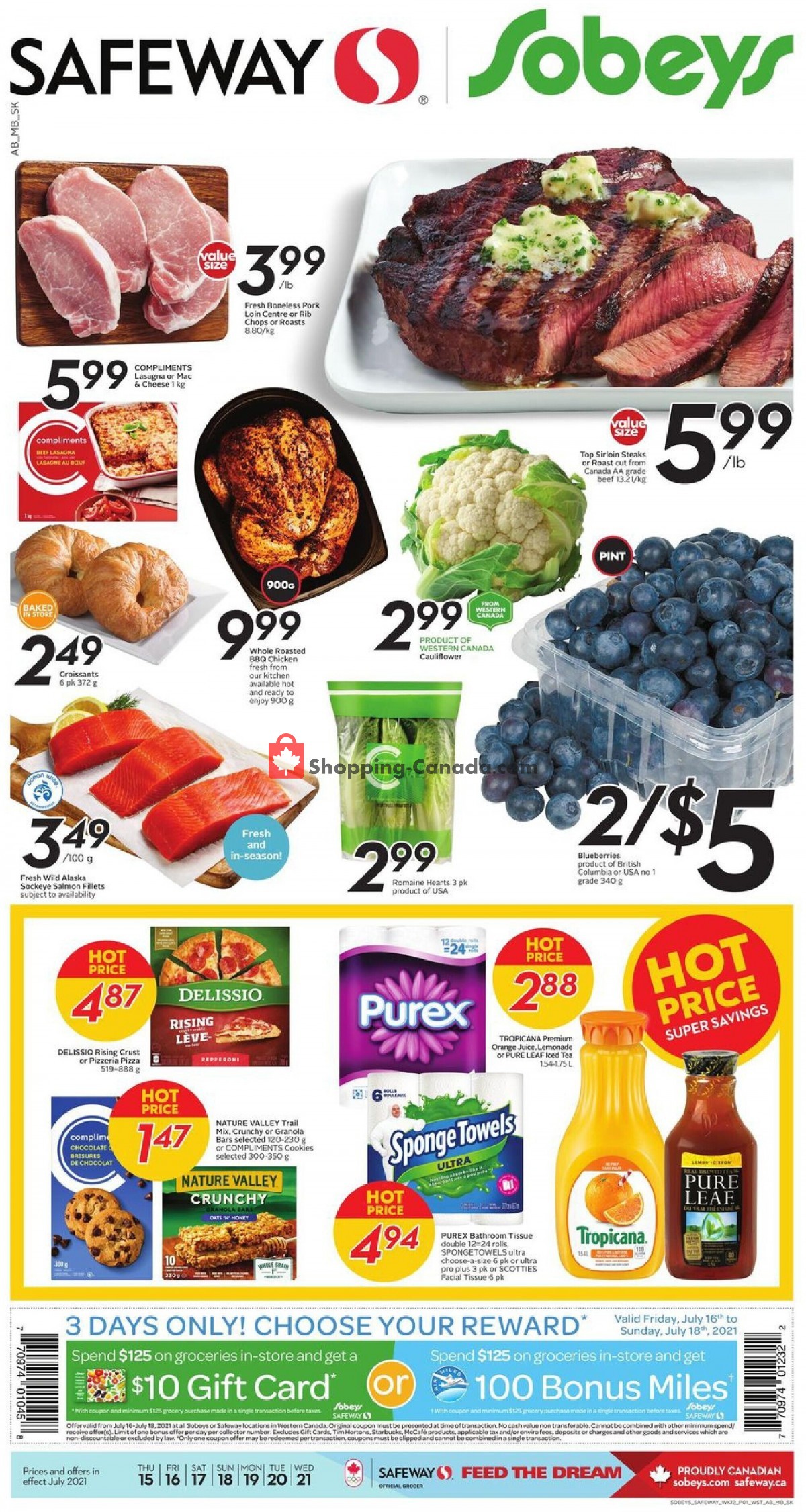 Safeway flyer from Thursday July 15, 2021 to Wednesday July 21, 2021 - page 1