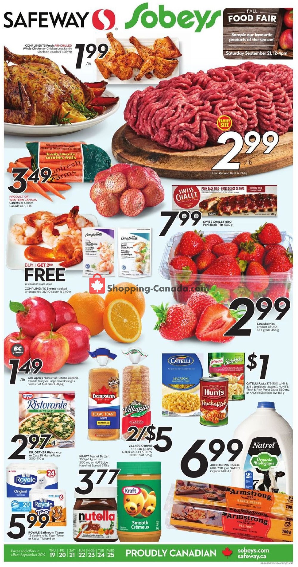 Safeway flyer from Thursday September 19, 2019 to Wednesday September 25, 2019 - page 1