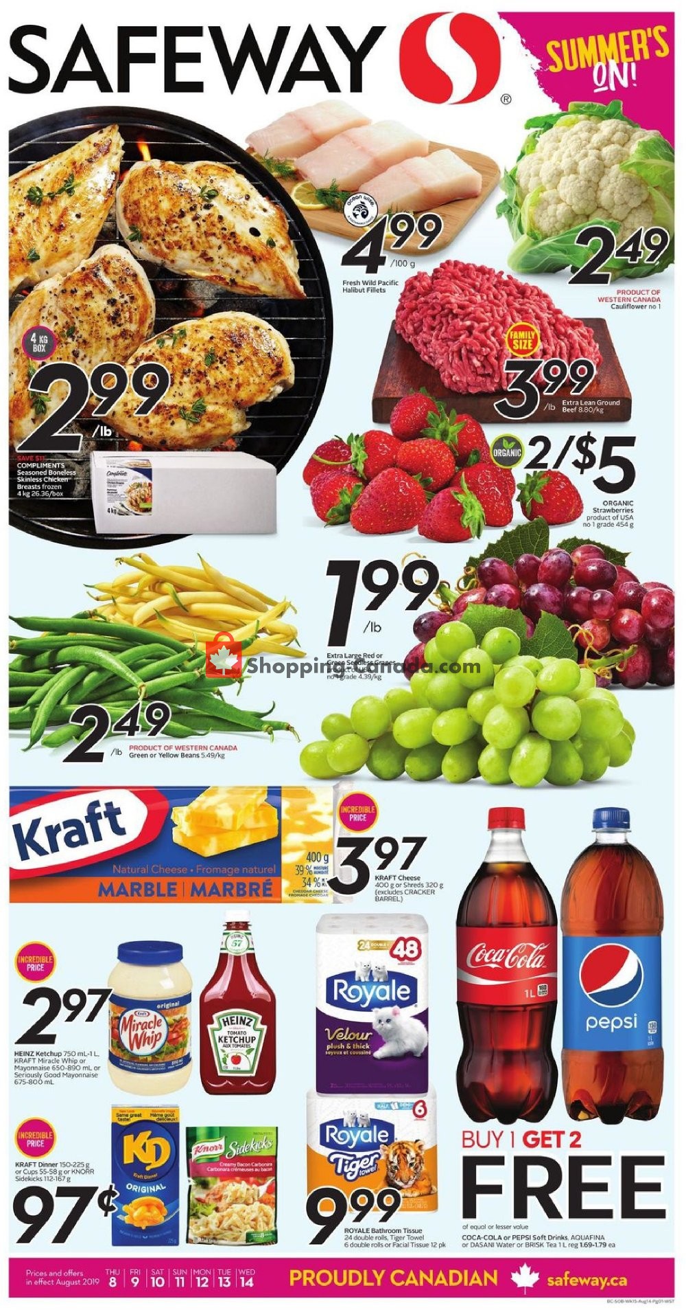 Safeway flyer from Thursday August 8, 2019 to Wednesday August 14, 2019 - page 1