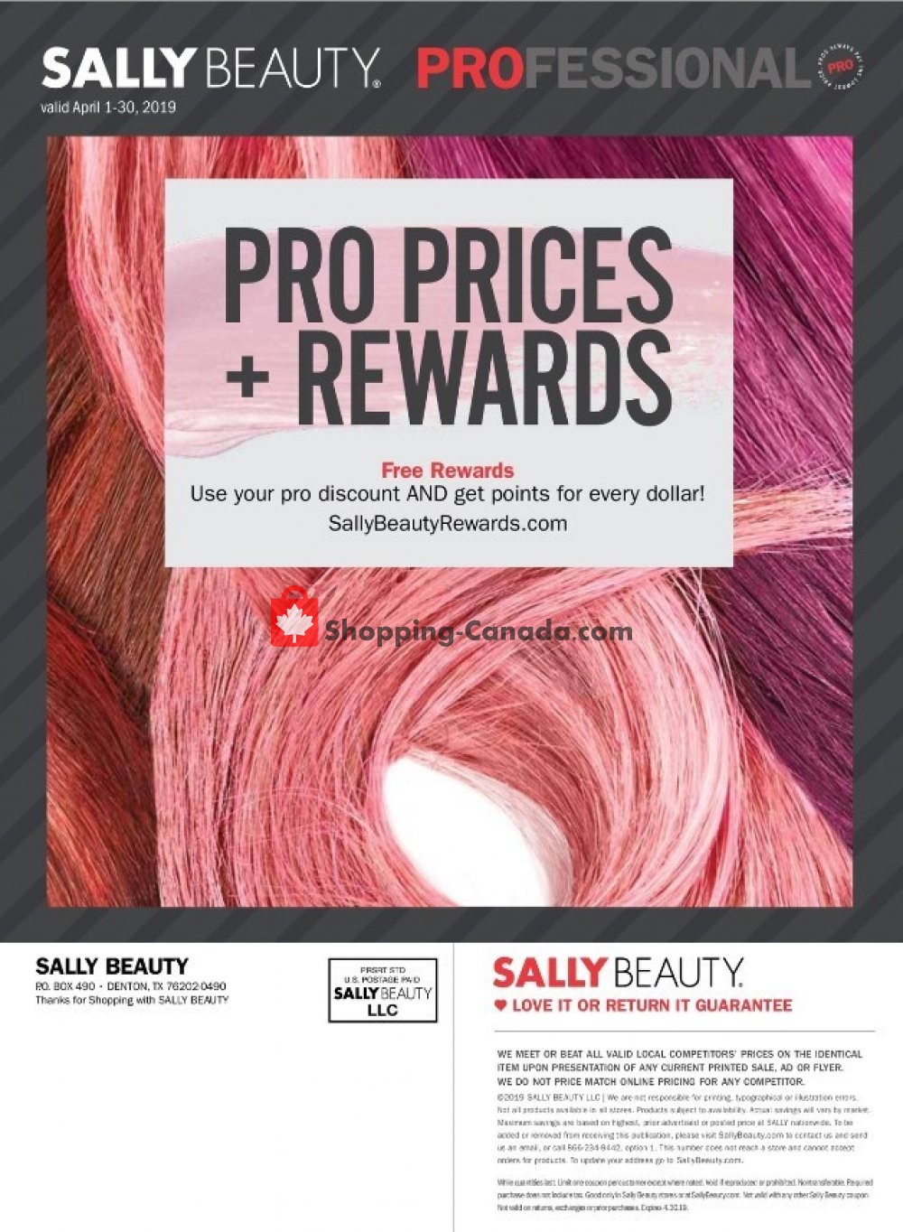Sally Beauty Canada, flyer (Pro Prices) April 1 April 30, 2019