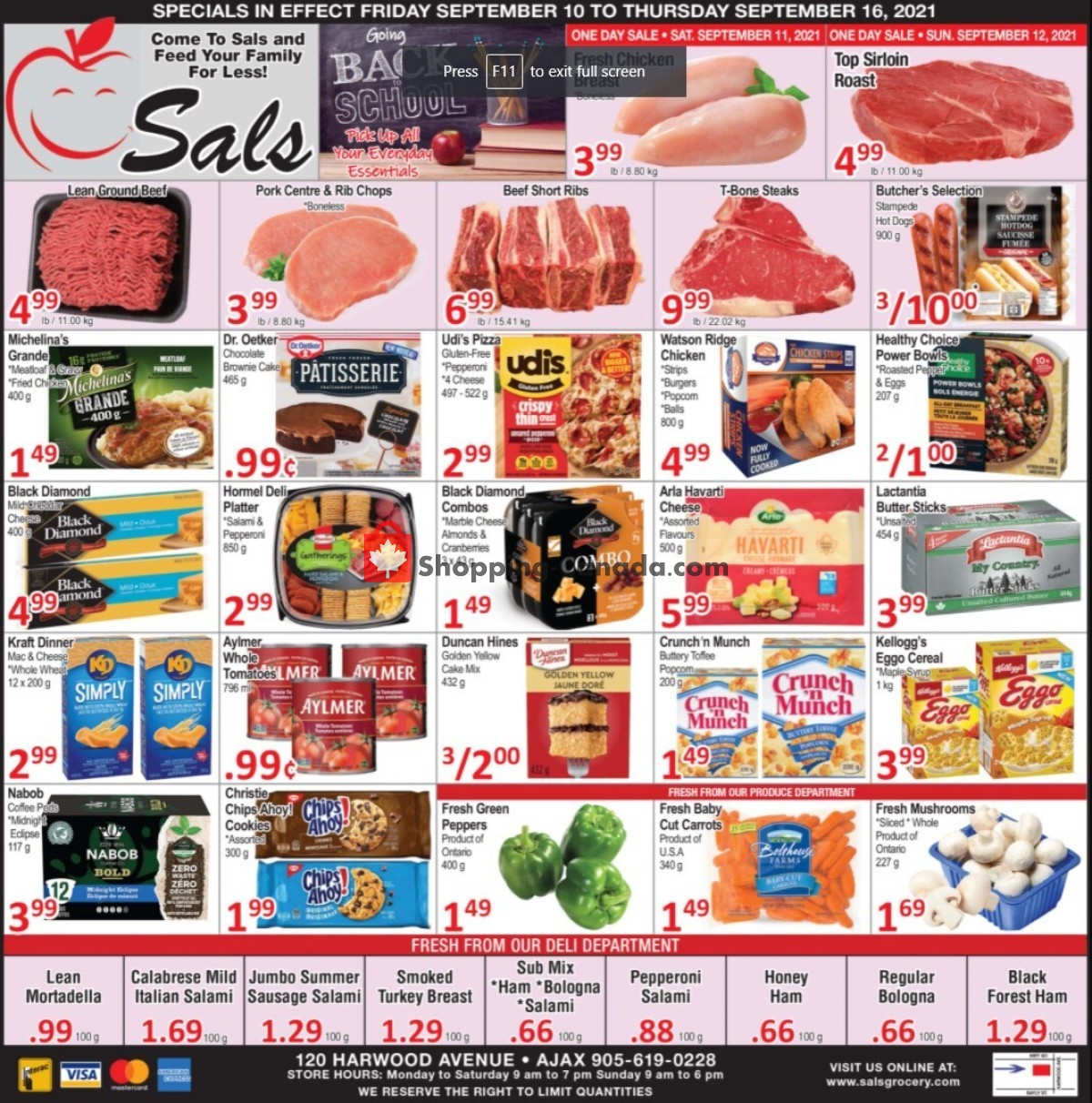 Sal's Grocery flyer from Friday September 10, 2021 to Thursday September 16, 2021 - page 1