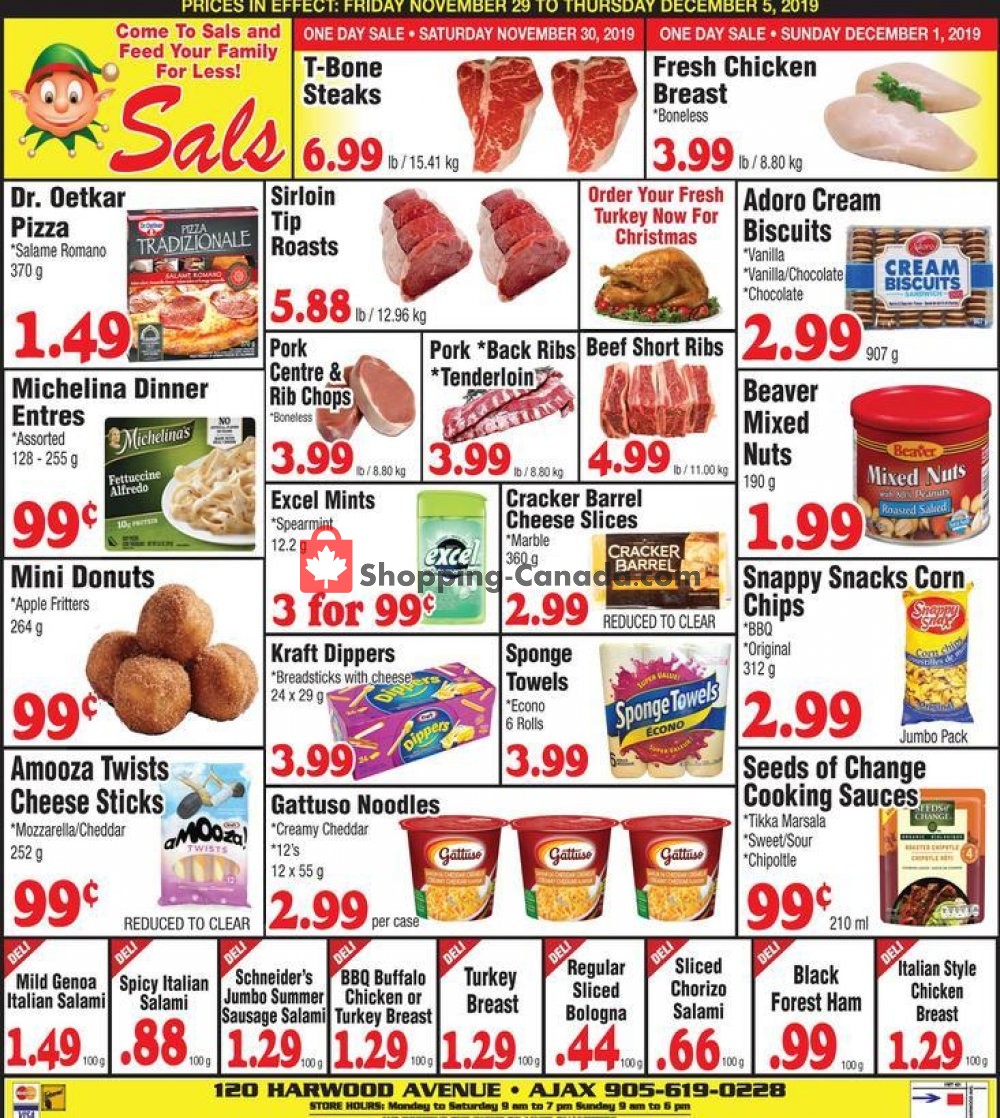Sal's Grocery Canada, flyer (Hot Deal) November 29 December 5