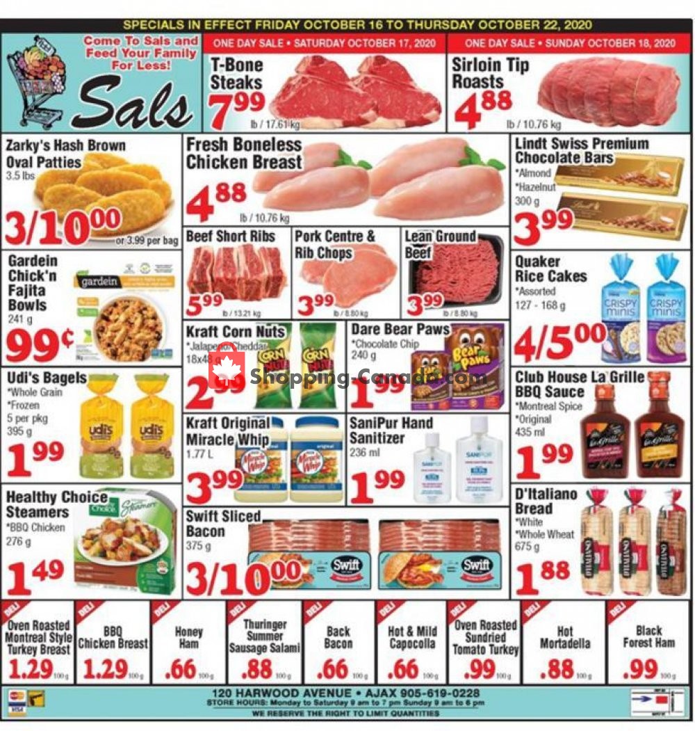 Sal's Grocery flyer from Friday October 16, 2020 to Thursday October 22, 2020 - page 1