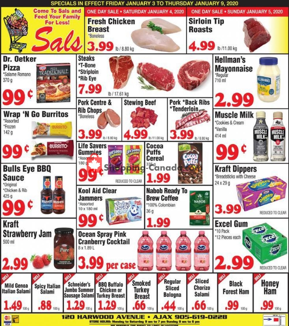 Sal's Grocery Canada, flyer (Hot Offer) January 3 January 9, 2020