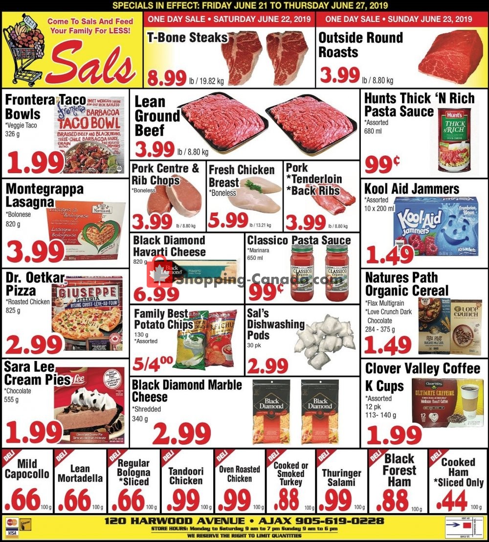 Sal's Grocery flyer from Friday June 21, 2019 to Thursday June 27, 2019 - page 1