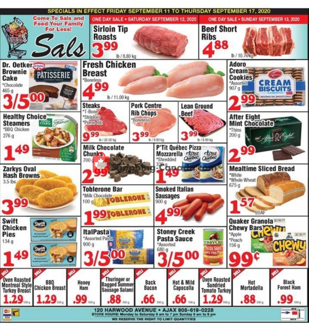 Sal's Grocery Canada, flyer (Hot Offer) September 11 September 17