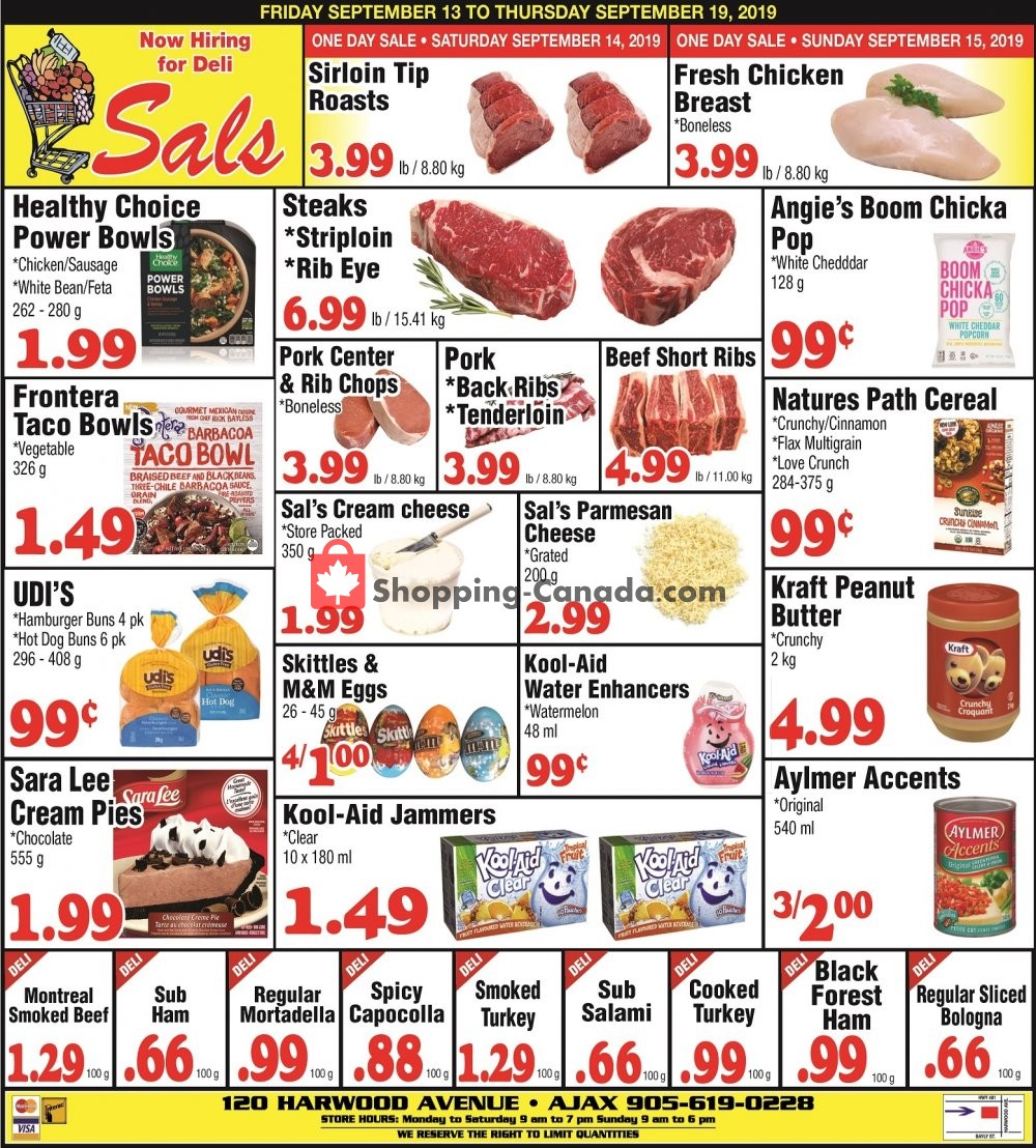 Sal's Grocery flyer from Friday September 13, 2019 to Thursday September 19, 2019 - page 1