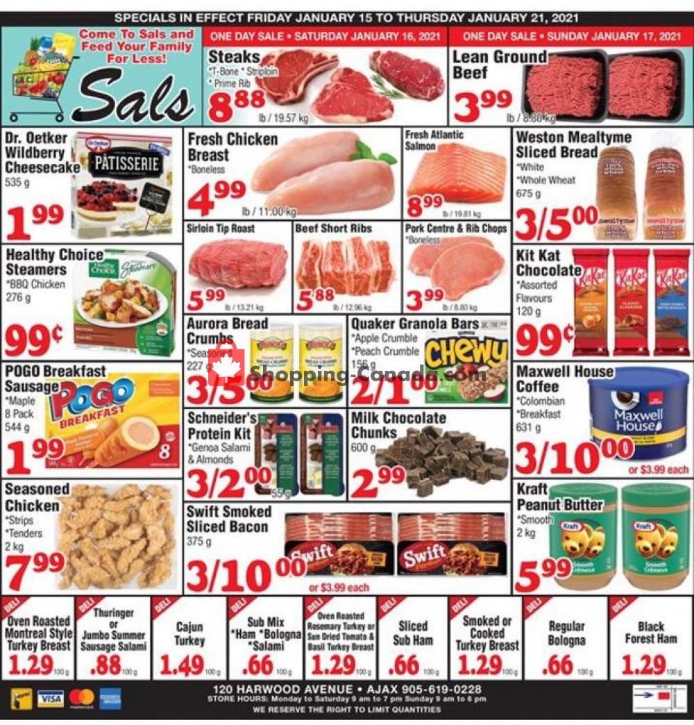 Sal's Grocery flyer from Friday January 15, 2021 to Thursday January 21, 2021 - page 1