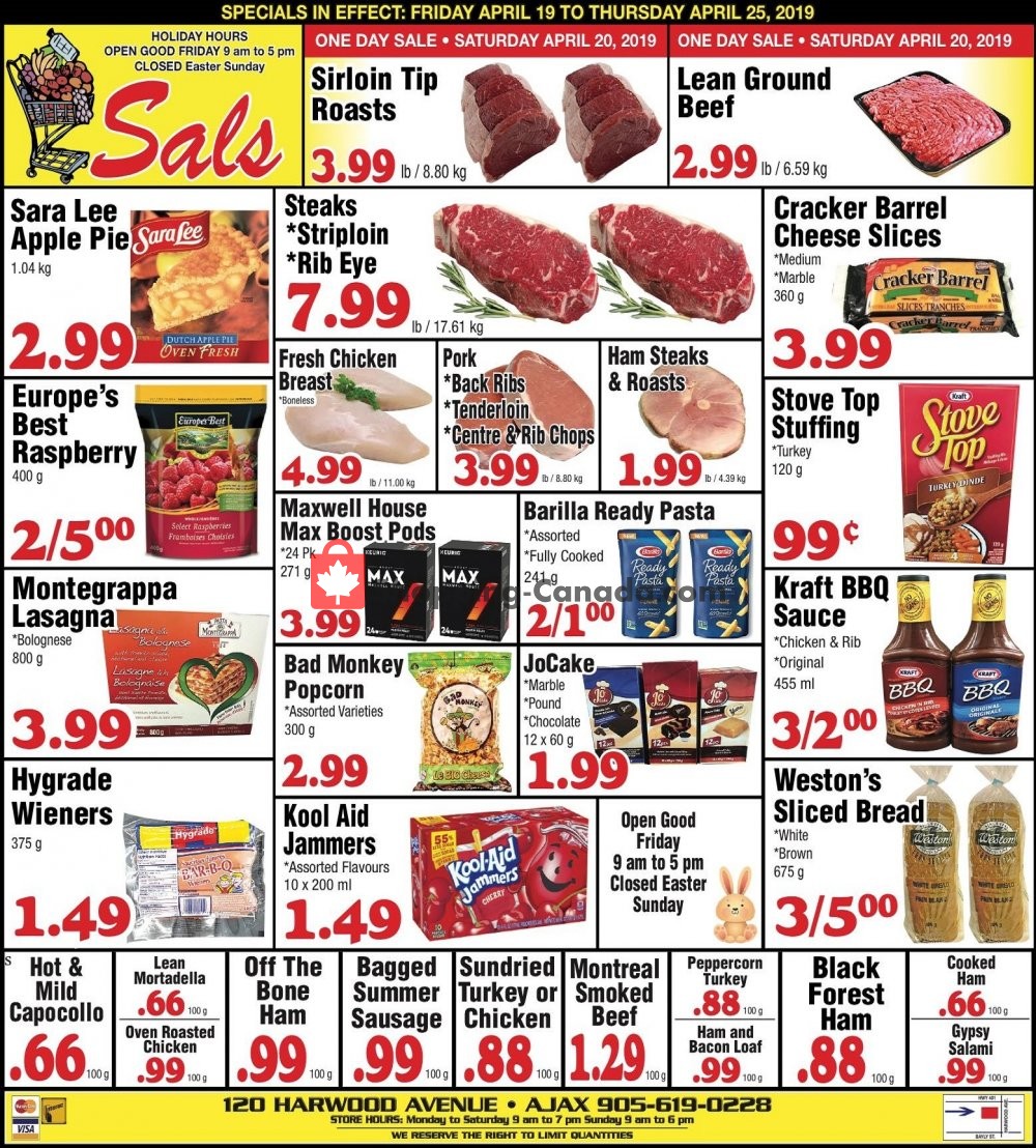 Sal's Grocery flyer from Friday April 19, 2019 to Thursday April 25, 2019 - page 1