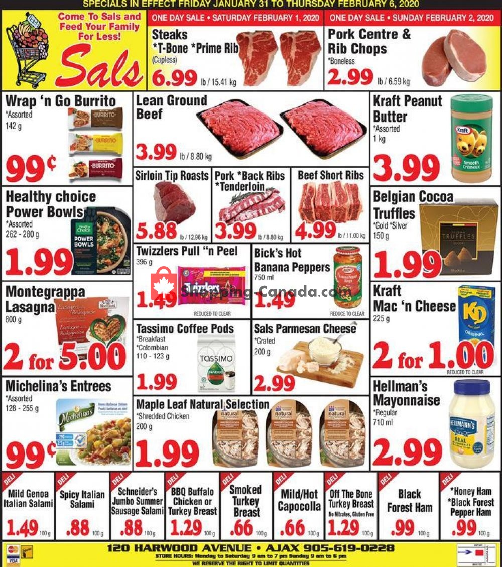 Sal's Grocery flyer from Friday January 31, 2020 to Thursday February 6, 2020 - page 1