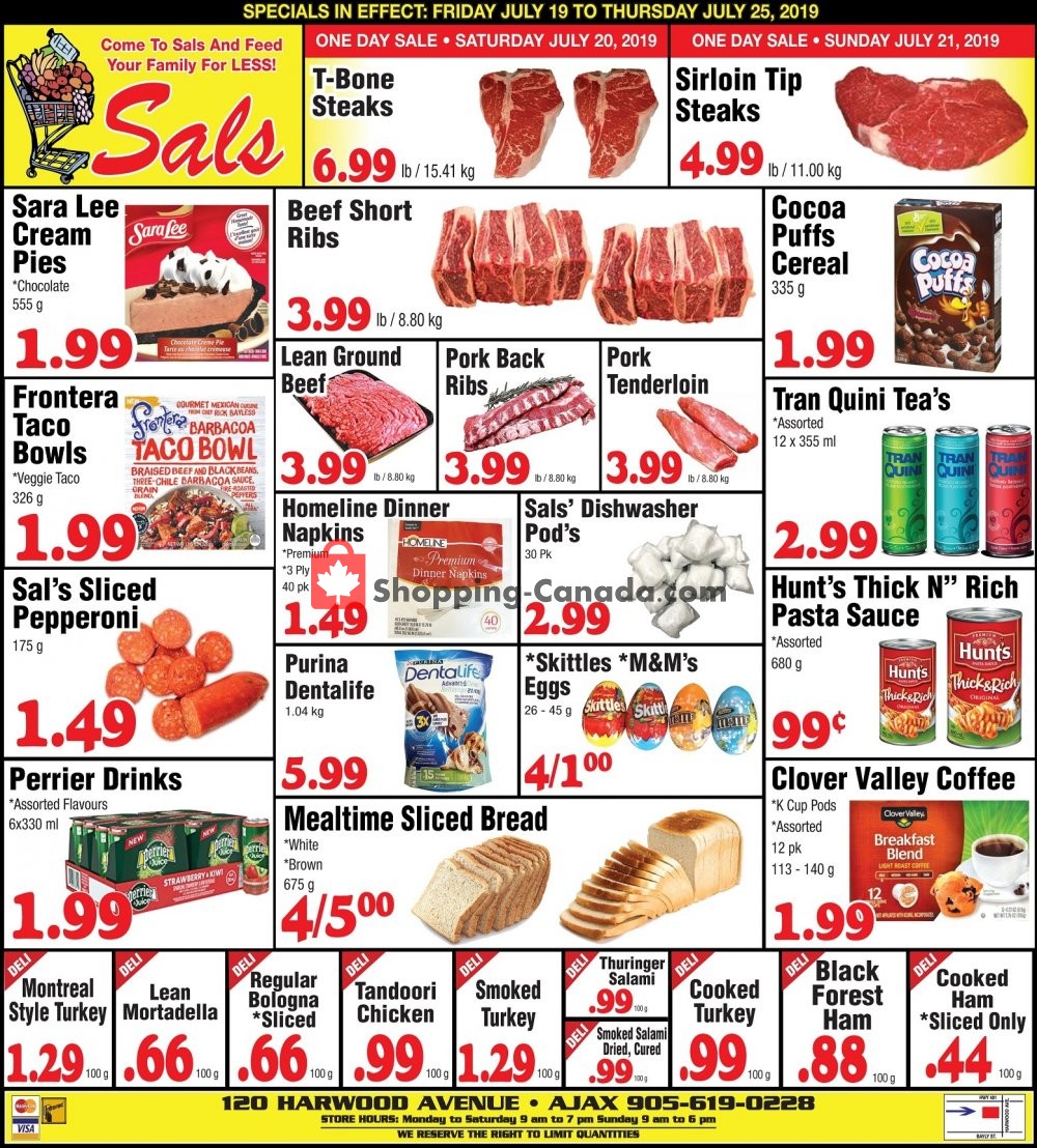 Sal's Grocery flyer from Friday July 19, 2019 to Thursday July 25, 2019 - page 1