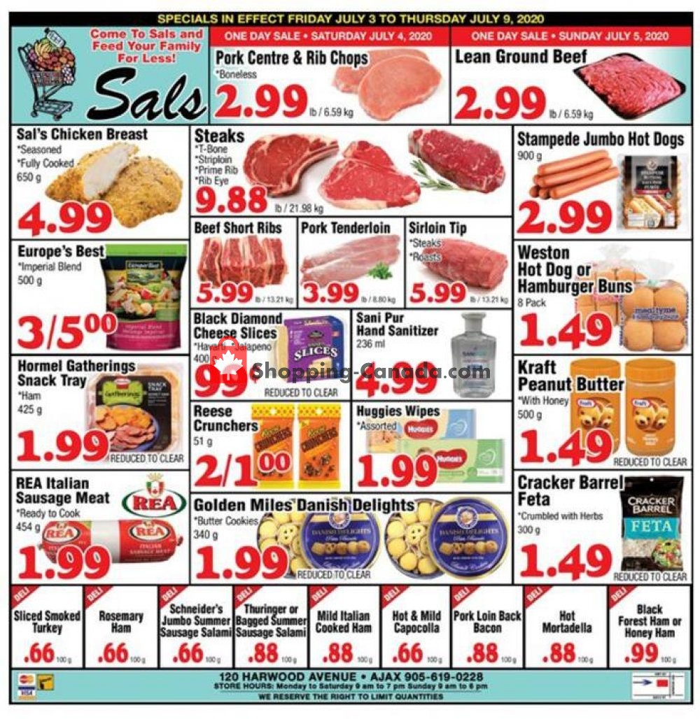 Sal's Grocery flyer from Friday July 3, 2020 to Thursday July 9, 2020 - page 1
