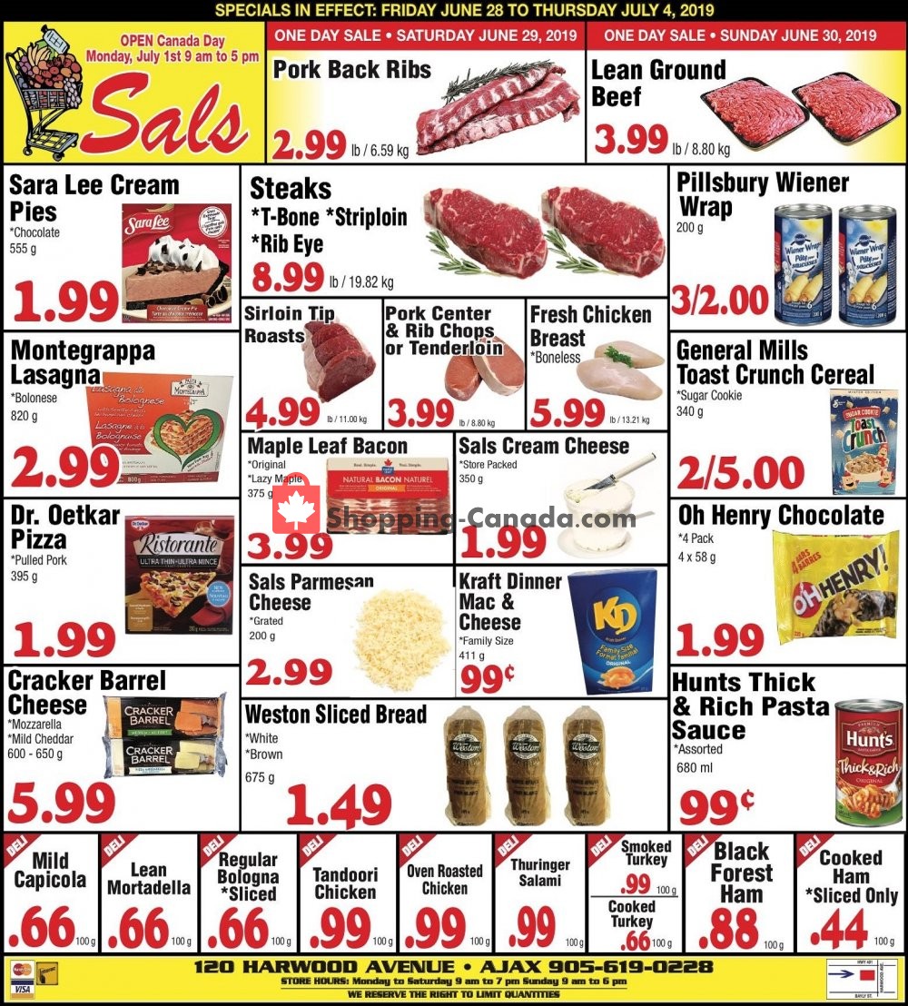 Sal's Grocery flyer from Friday June 28, 2019 to Thursday July 4, 2019 - page 1