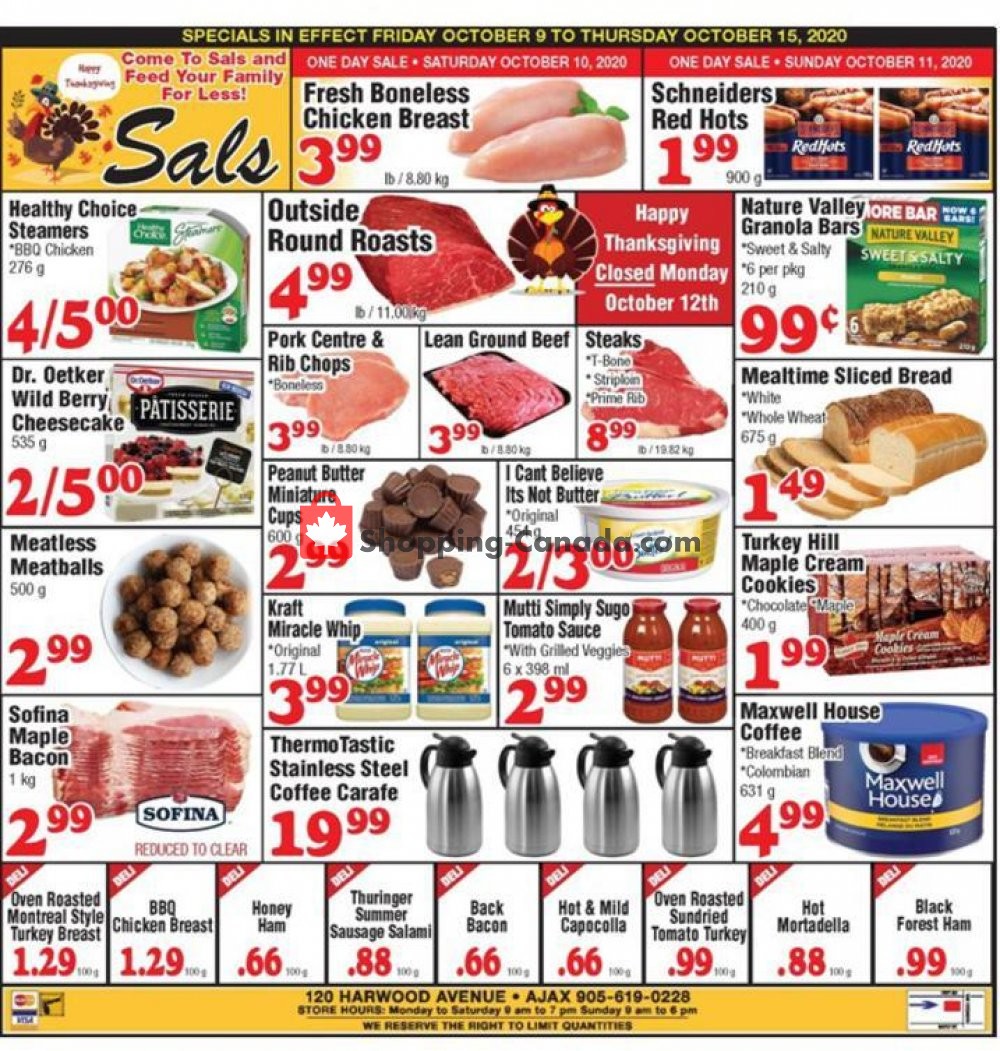 Sal's Grocery flyer from Friday October 9, 2020 to Thursday October 15, 2020 - page 1
