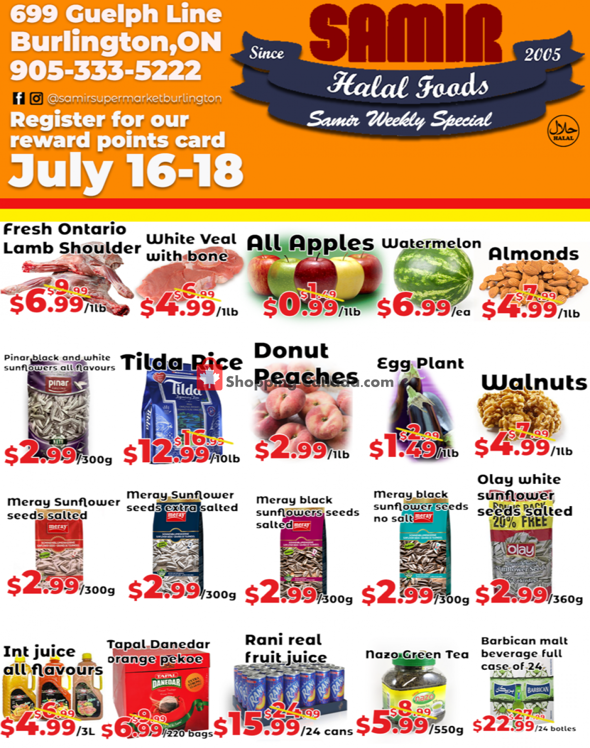 Samir Supermarket flyer from Friday July 16, 2021 to Sunday July 18, 2021 - page 1