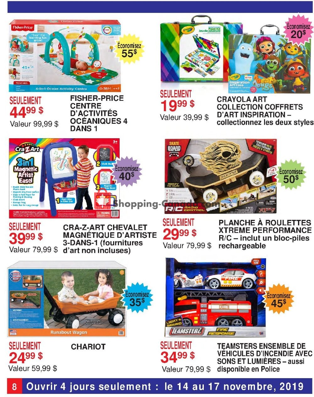 Samko and Miko Toy Warehouse Canada, flyer (Les Meilleurs Prix Au