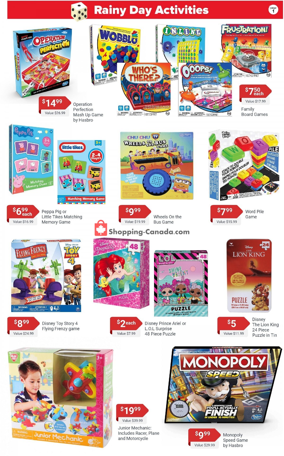 Samko and Miko Toy Warehouse Canada, flyer (Summer Offer) July 6