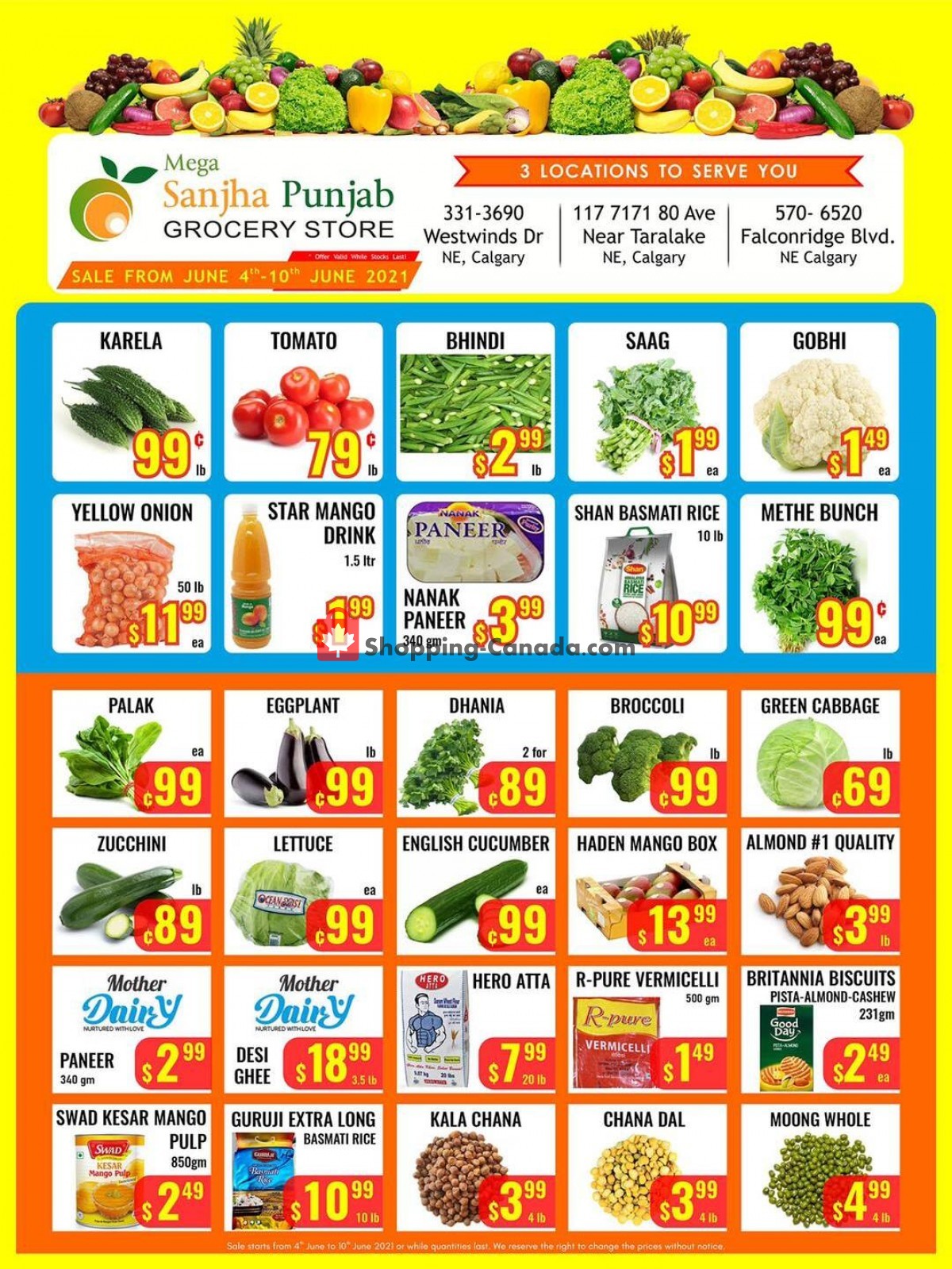 Sanjha Punjab grocery store flyer from Friday June 4, 2021 to Thursday June 10, 2021 - page 1